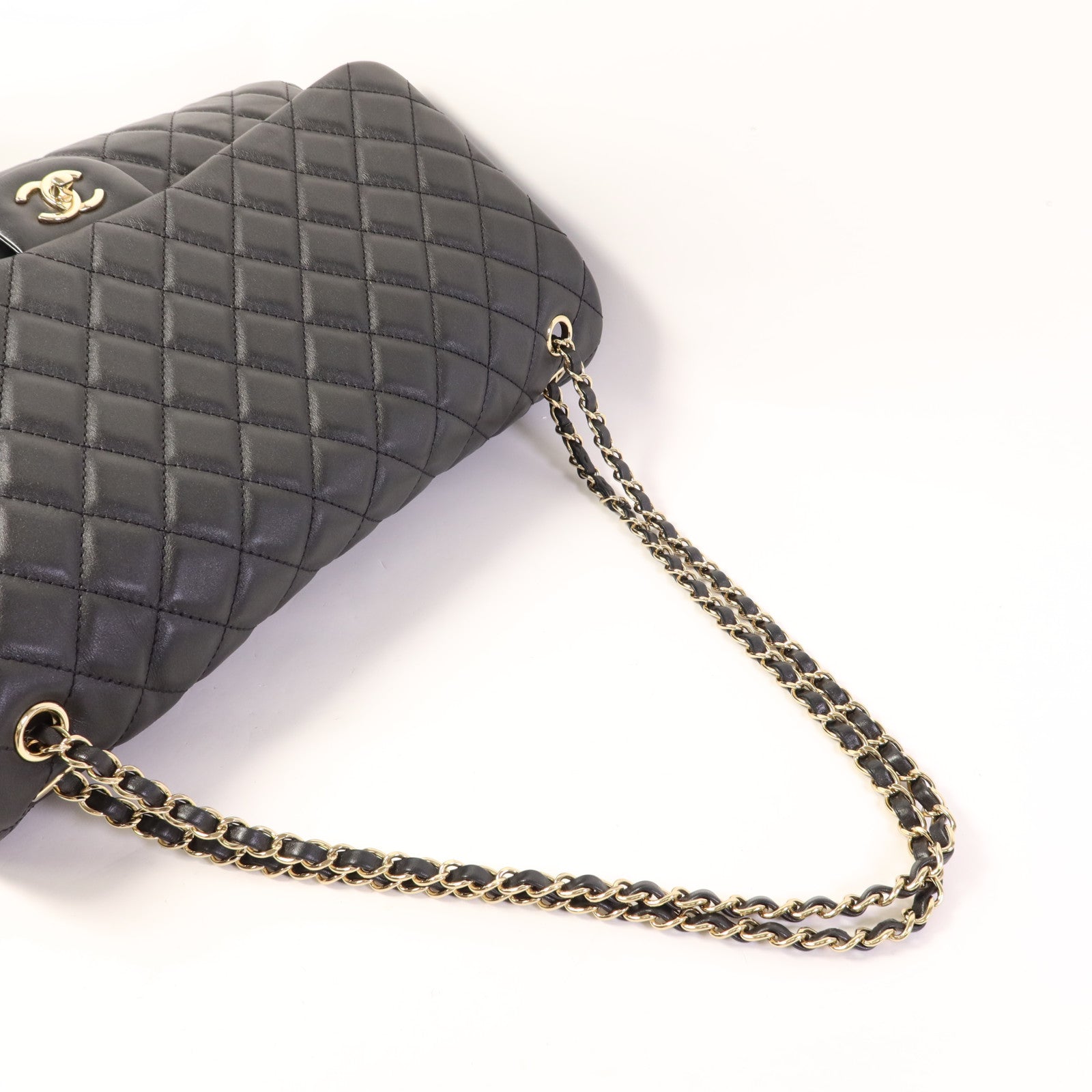 CHANEL 羊皮皮革Classic Flap Bag 40金扣鏈帶肩背袋