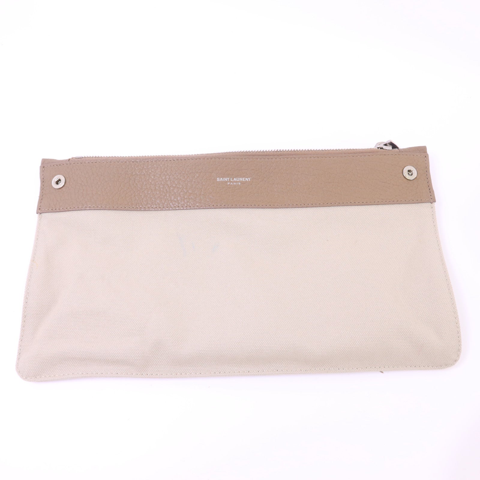 SAINT LAURENT 牛皮皮革Sac De Jour銀扣手挽肩背兩用袋