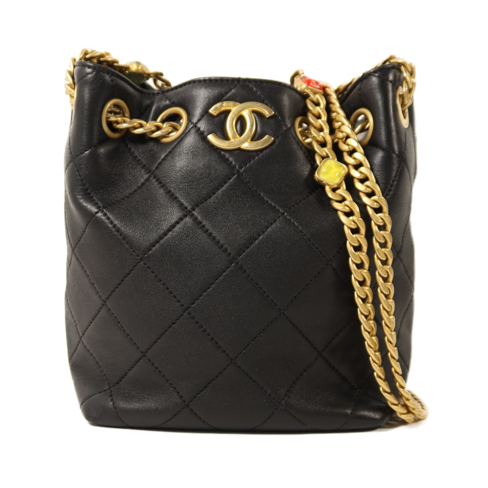 CHANEL 【激減優惠】牛皮皮革Chain Shoulder金扣鏈帶肩背袋