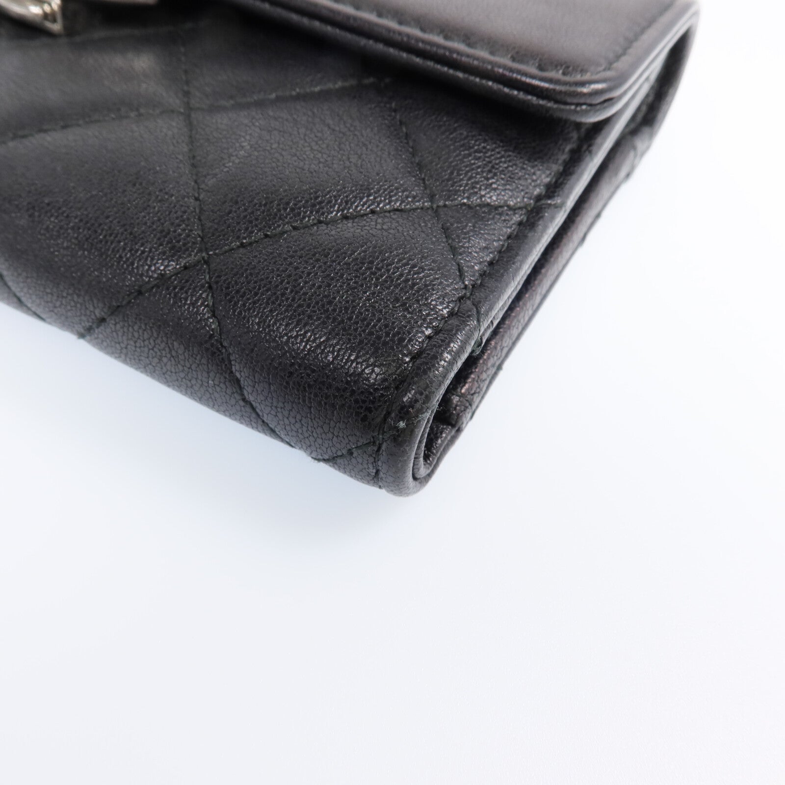 CHANEL 牛皮皮革Wallet銀扣長錢包