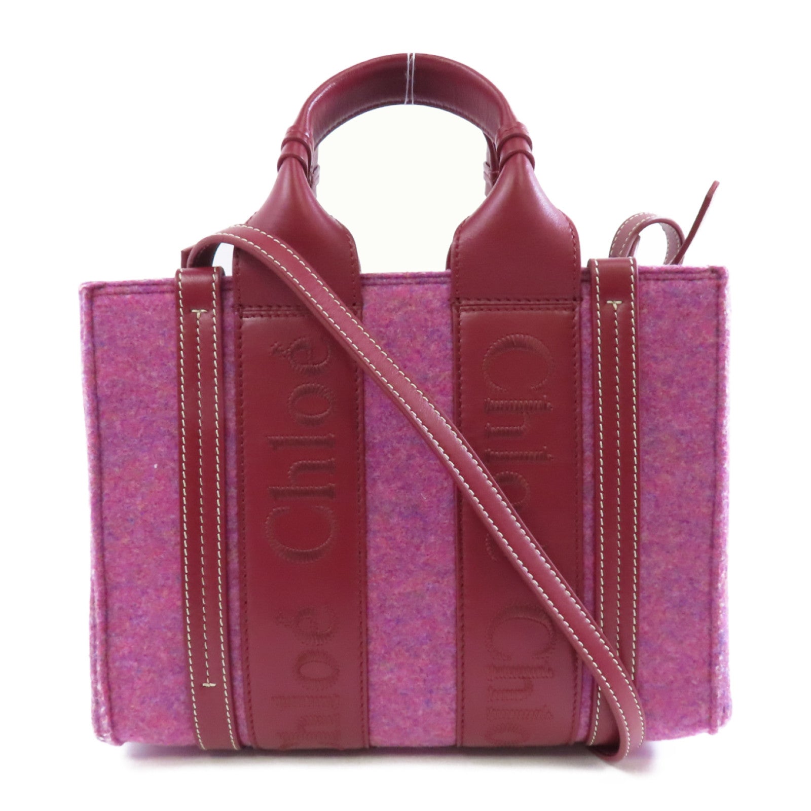 Chloe 【激減優惠】聚酯纖維2way Shoulder Bag金扣手挽肩背兩用袋紫色