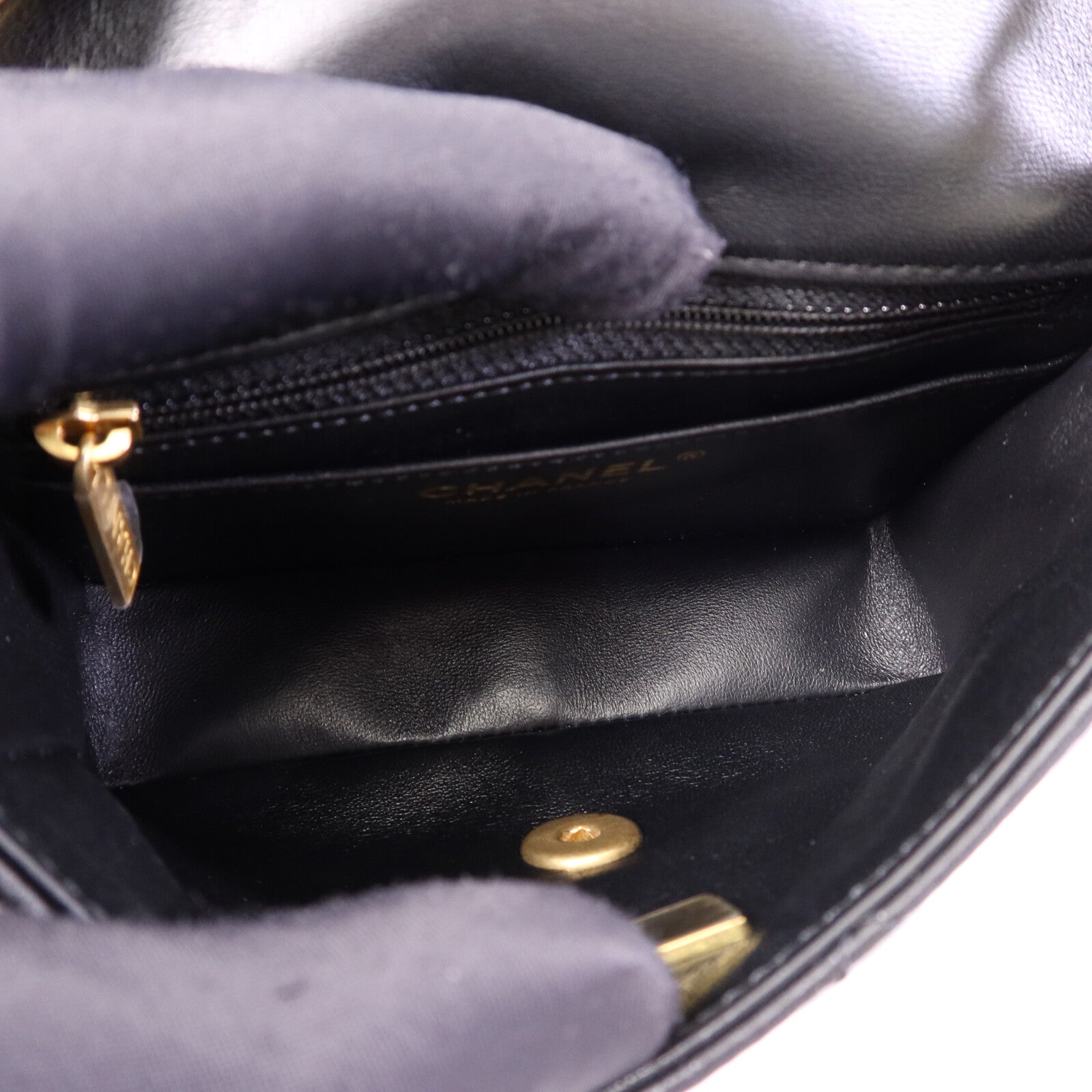 CHANEL 羊皮皮革Shoulder Bag金扣鏈帶肩背袋