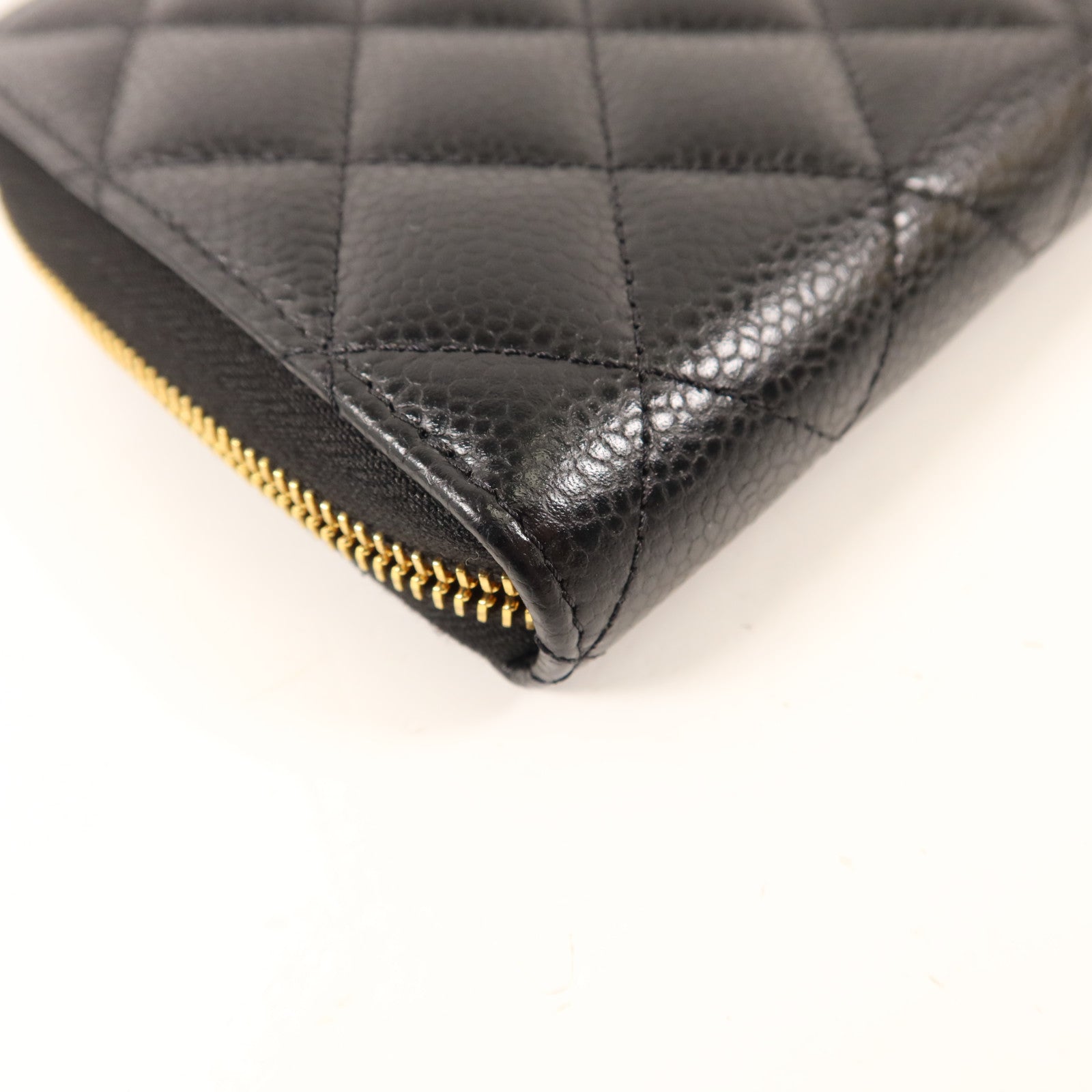 CHANEL 牛皮皮革Long Zipper Wallet金扣長錢包