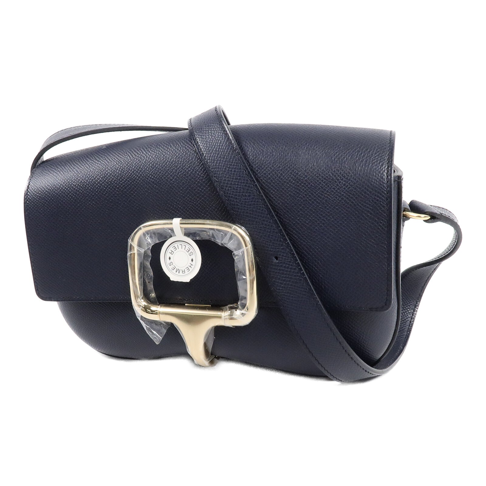HERMES Epsom皮革Della Cavalleria Elan肩背袋Blue Indigo