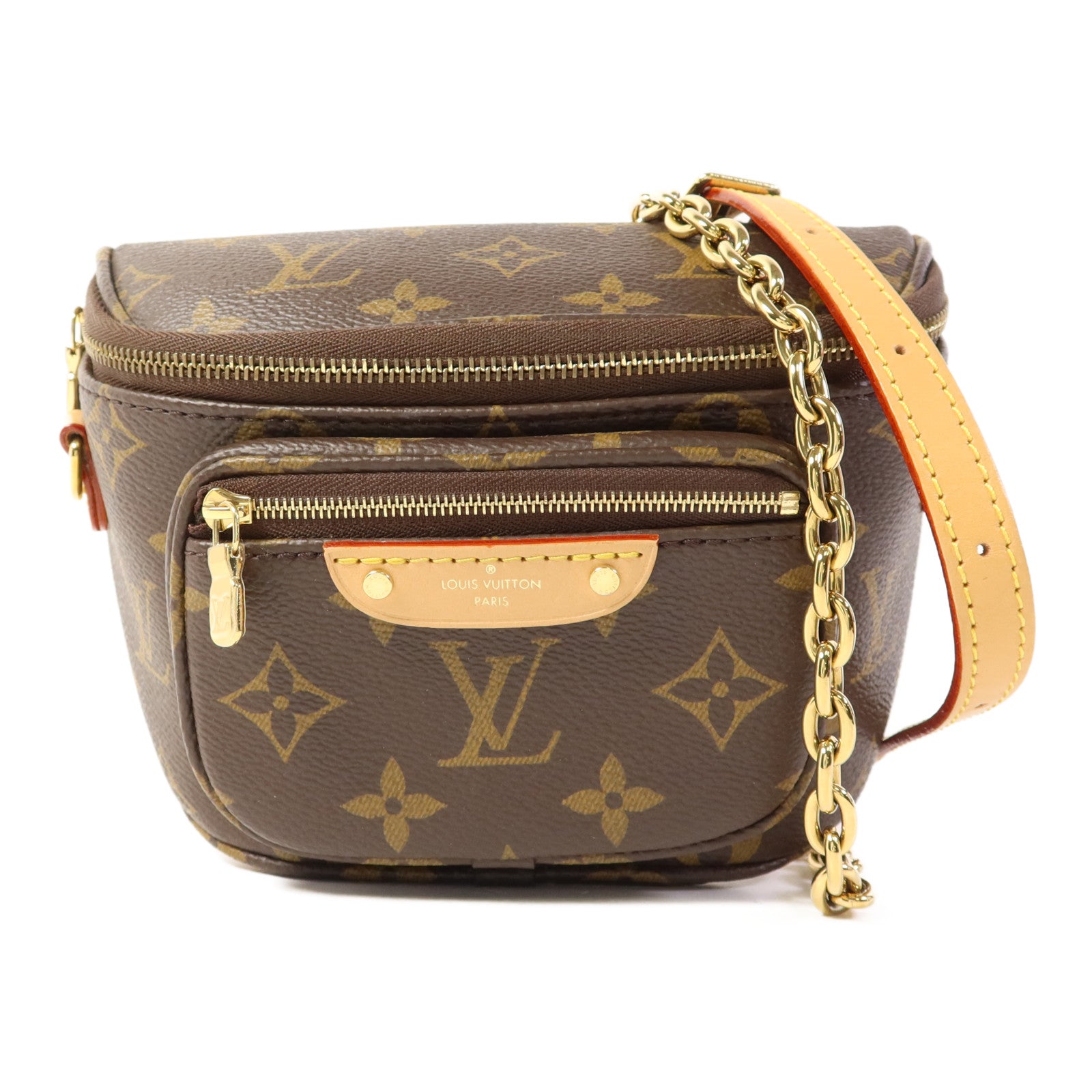 LOUIS VUITTON Monogram Mini Bumbag金扣手挽肩背兩用袋棕色