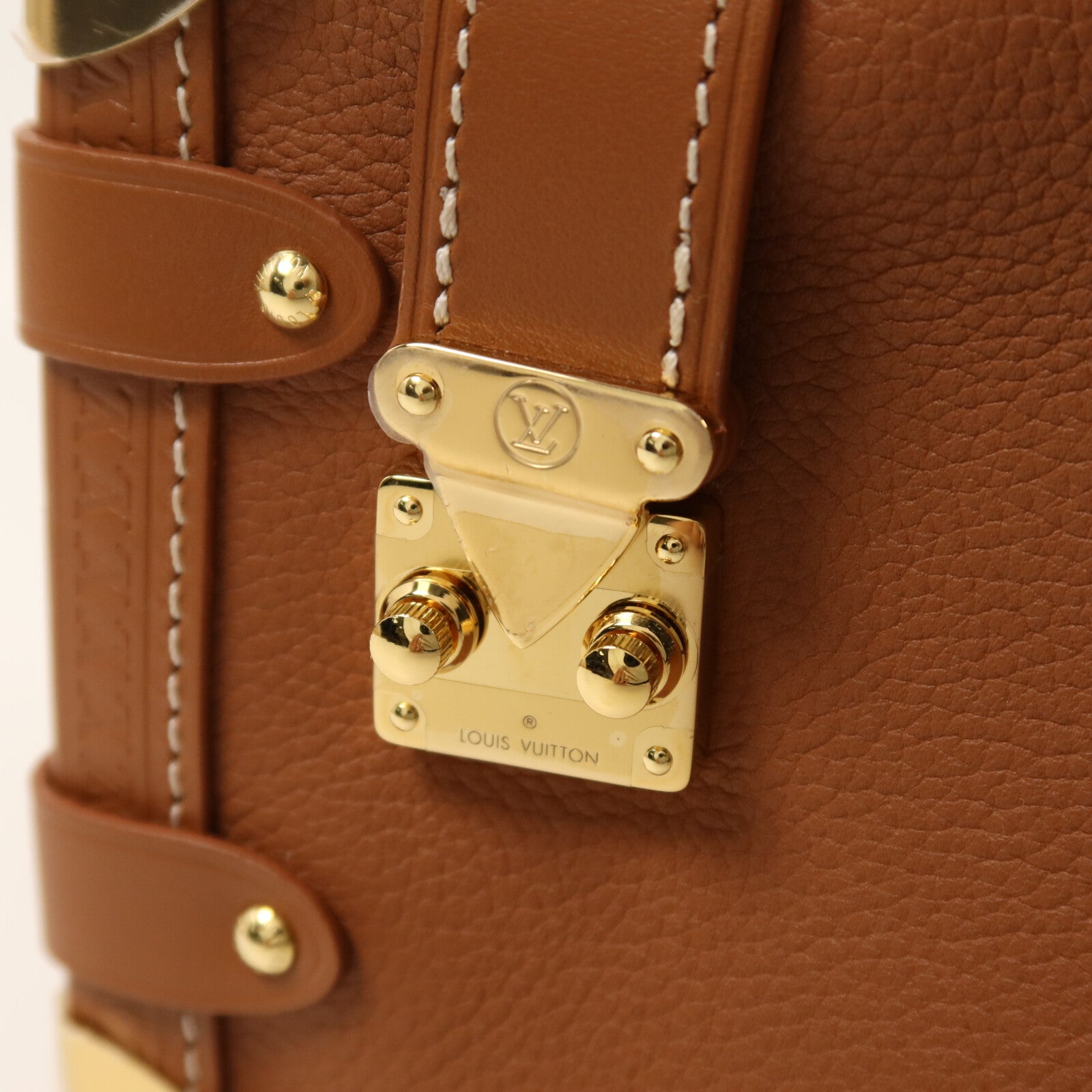 LOUIS VUITTON 牛皮皮革Side Trunk PM金扣手挽肩背兩用袋