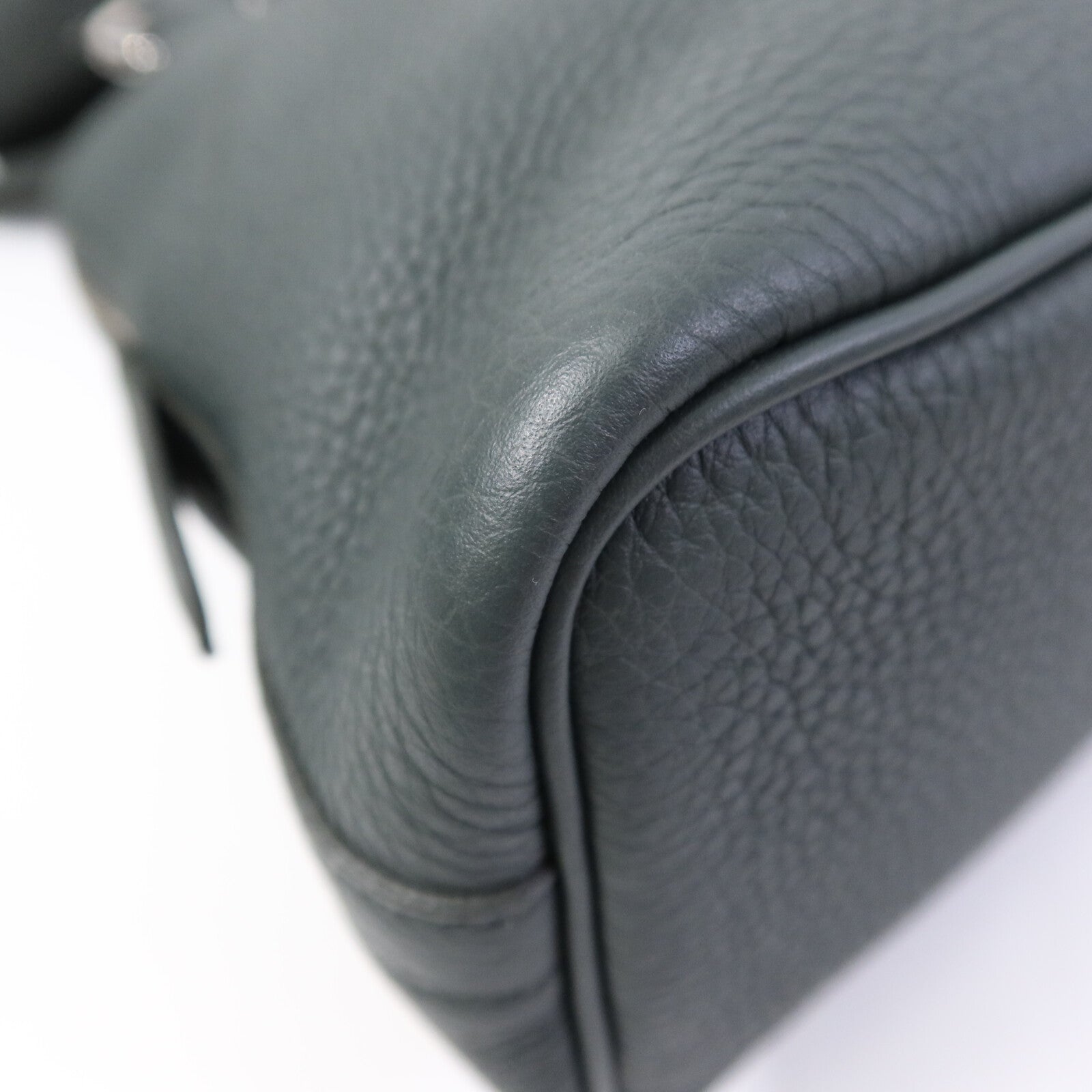 HERMES Togo皮革Bolide Messenger銀扣肩背袋Vert Mangrove