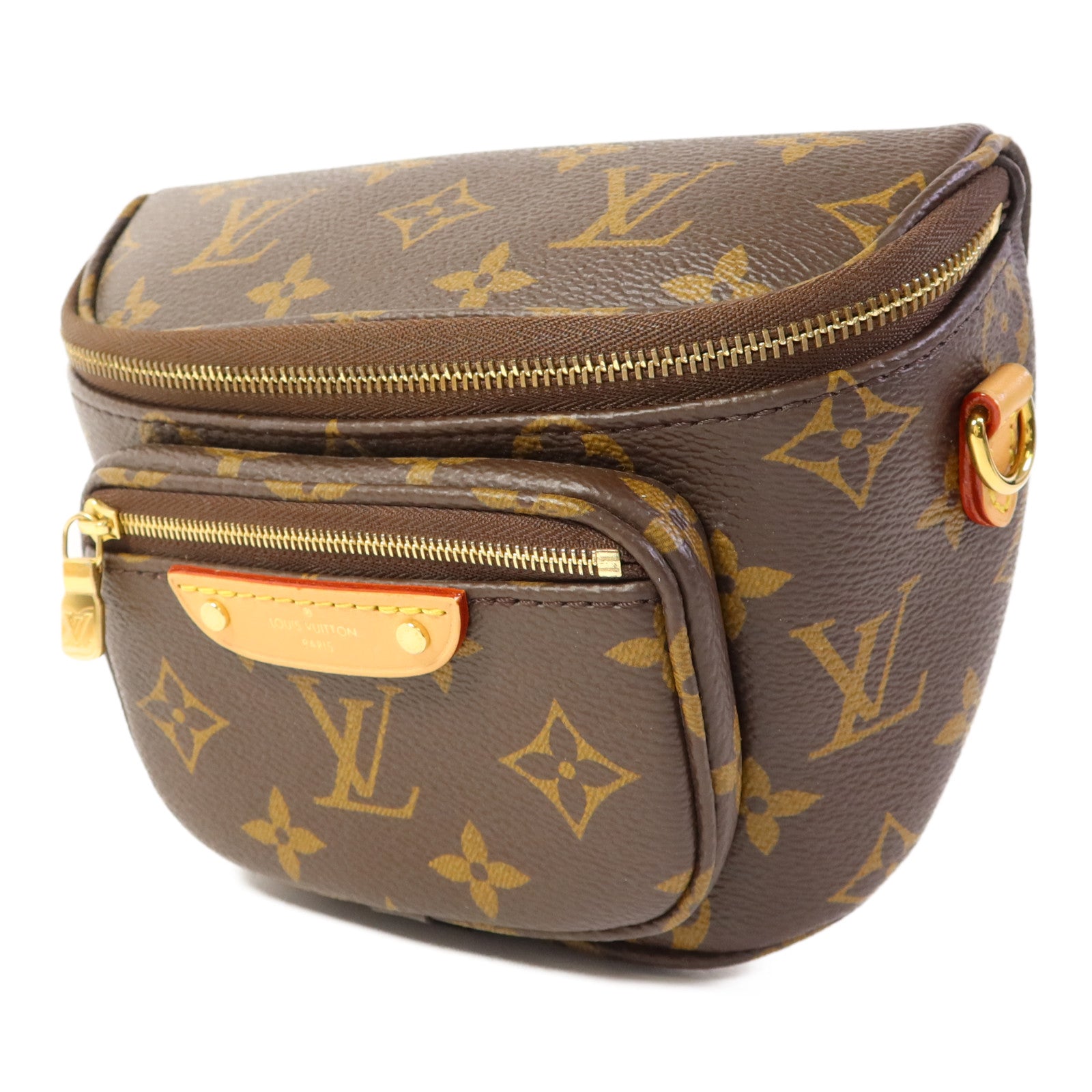 LOUIS VUITTON Monogram Mini Bumbag金扣手挽肩背兩用袋棕色