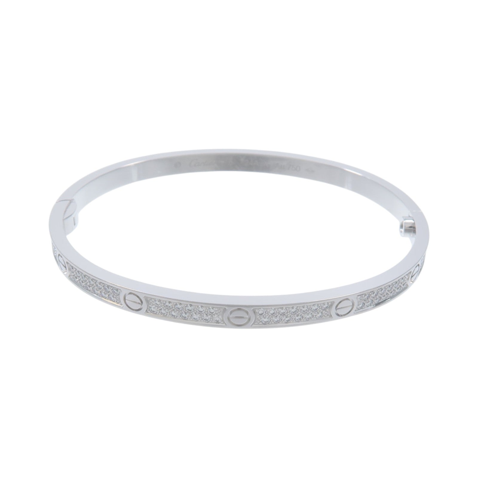 CARTIER 18K白金Love Blaceret SM Full Diamond手鐲