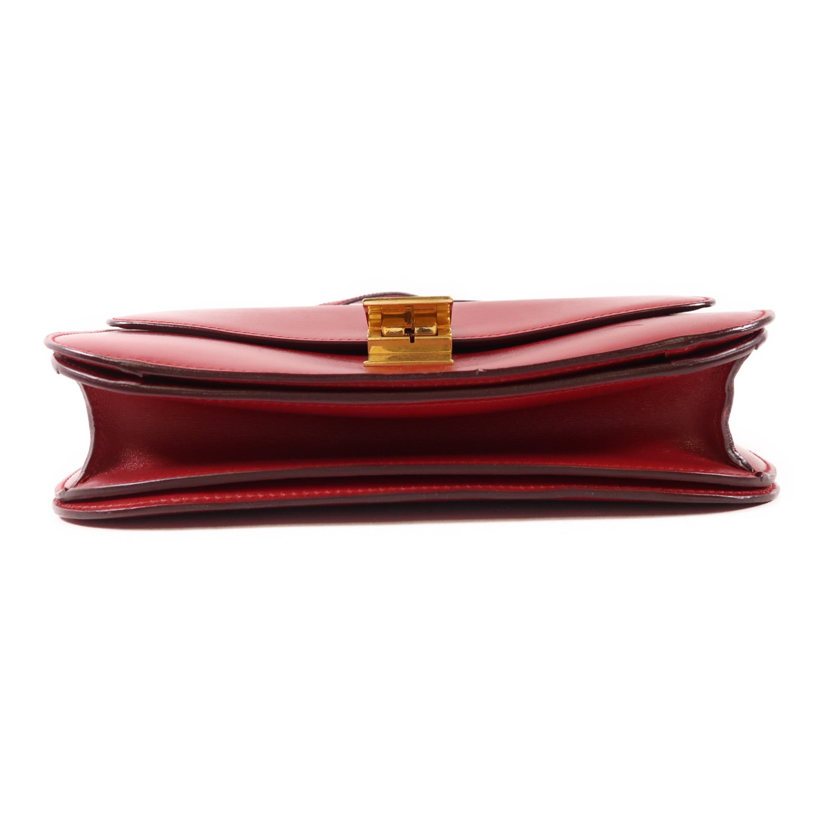 CELINE 牛皮皮革Box Medium金扣肩背袋