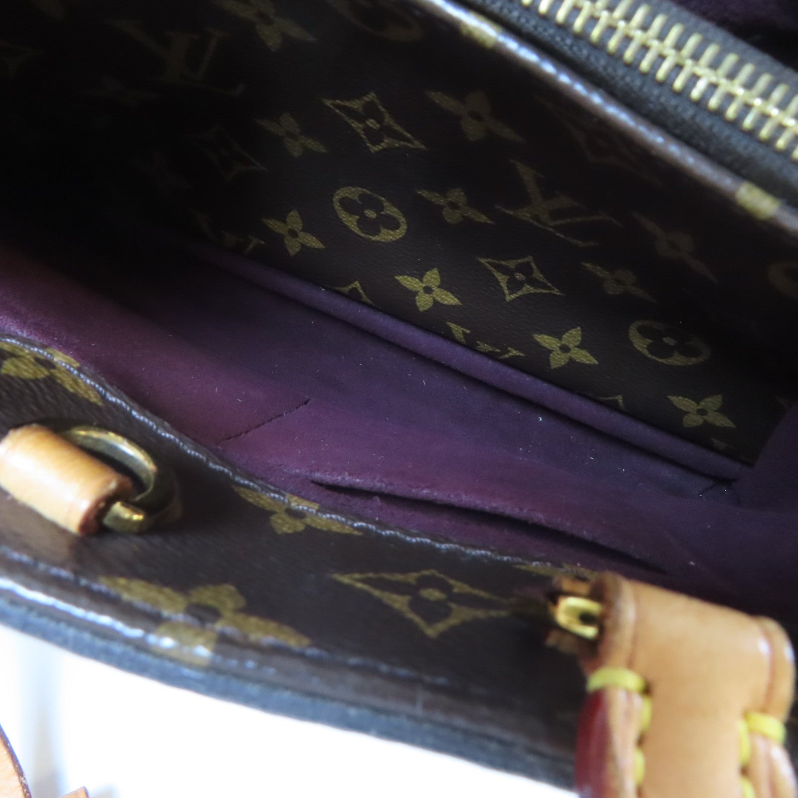 LOUIS VUITTON Monogram Montaigne BB金扣手挽肩背兩用袋啡色