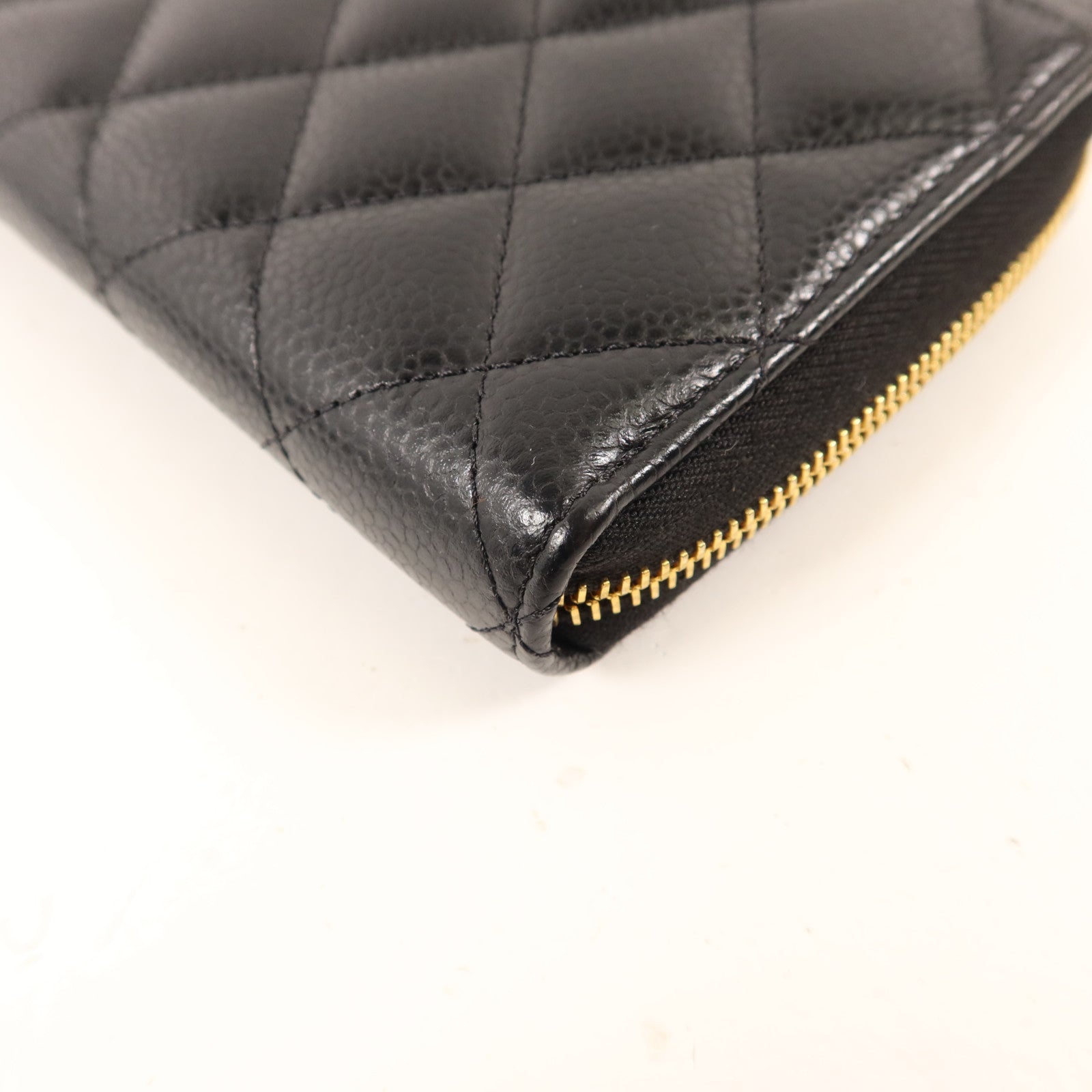 CHANEL 牛皮皮革Long Zipper Wallet金扣長錢包