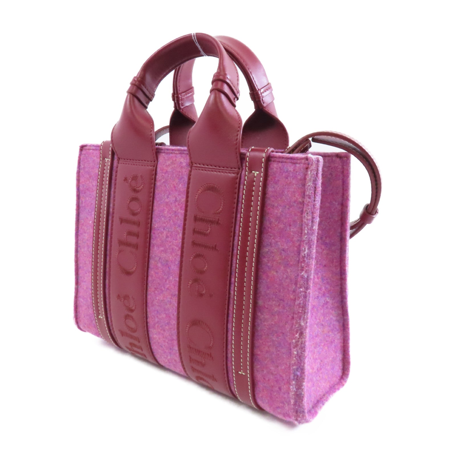 Chloe 【激減優惠】聚酯纖維2way Shoulder Bag金扣手挽肩背兩用袋紫色