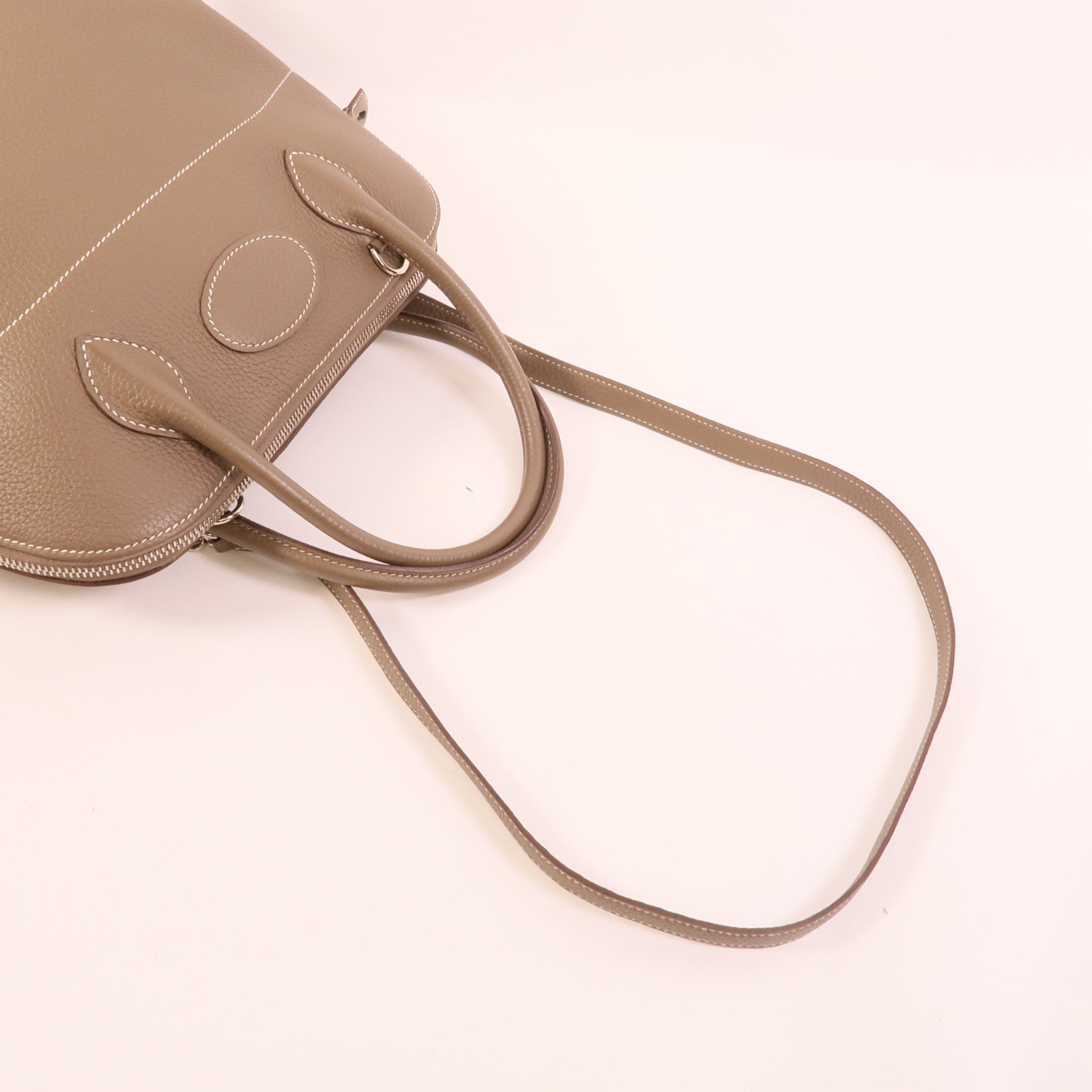 HERMES Clemence皮革Bolide 31手挽肩背兩用袋Etoupe