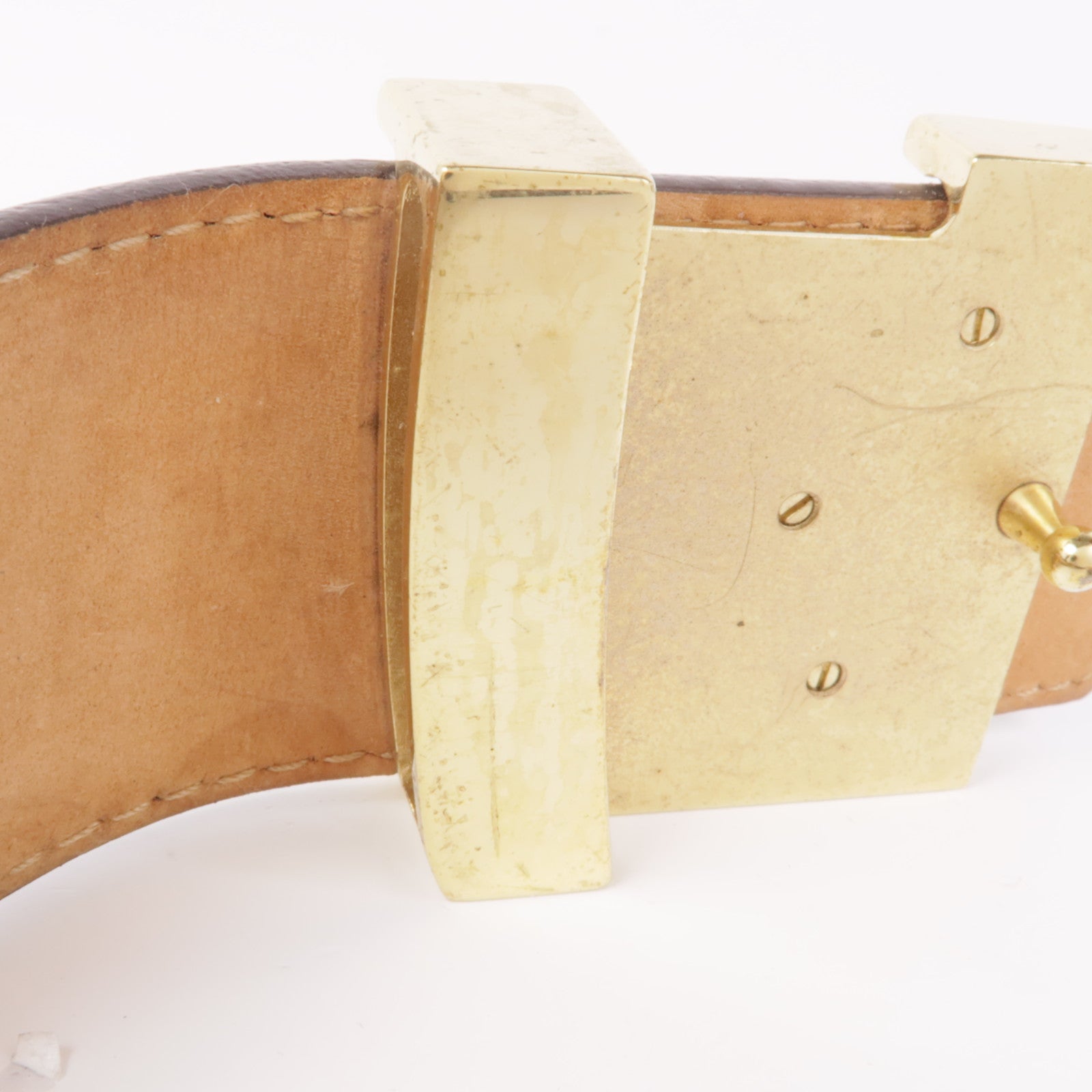 LOUIS VUITTON Monogram Belt 85cm金扣皮帶
