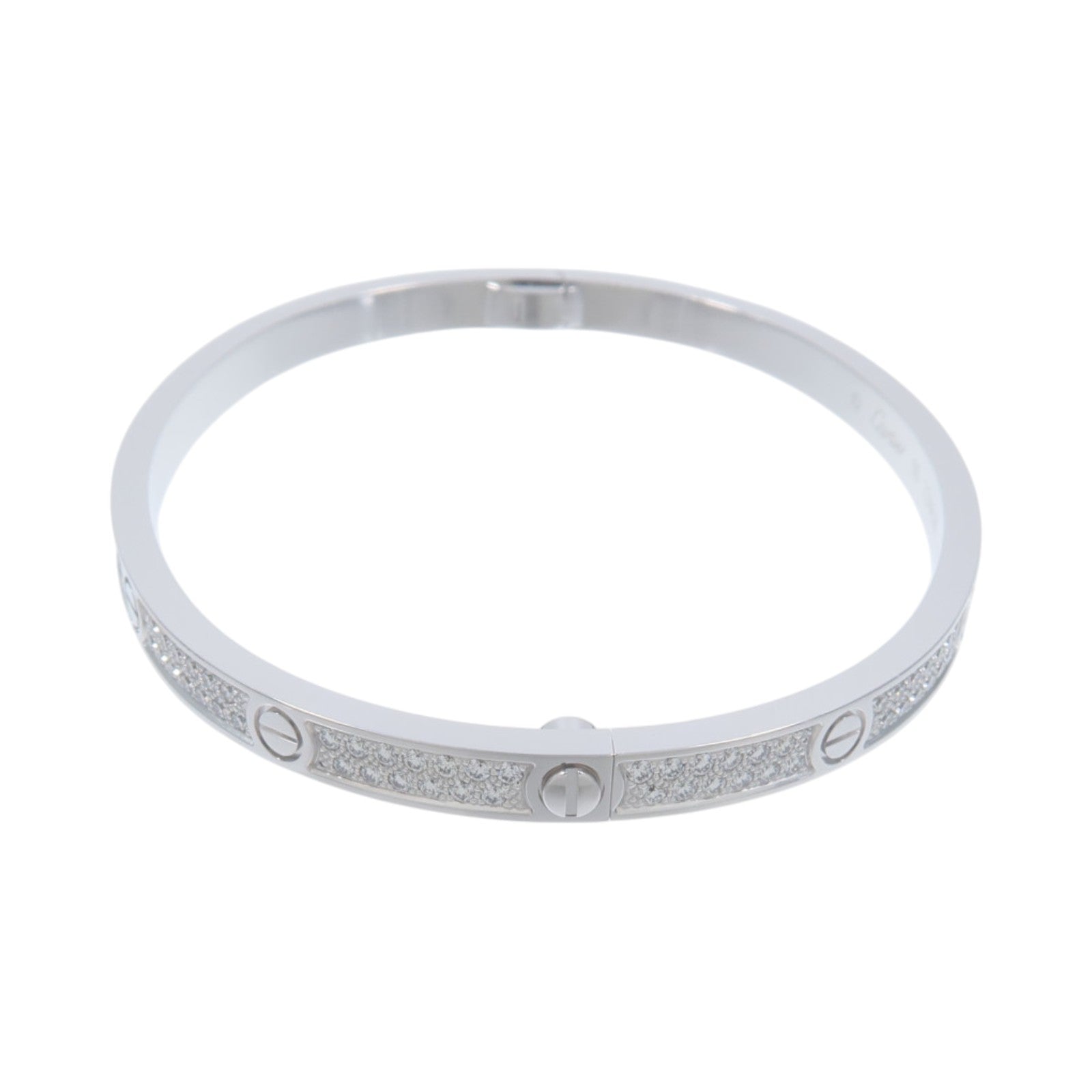 CARTIER 18K白金Love Blaceret SM Full Diamond手鐲