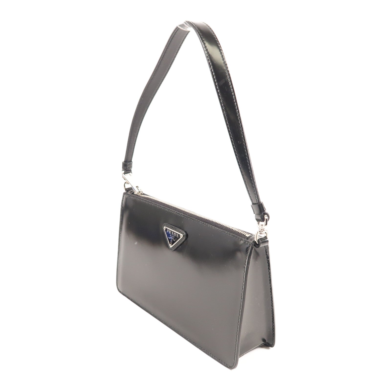 PRADA 牛皮皮革Shoulder Bag銀扣肩背袋