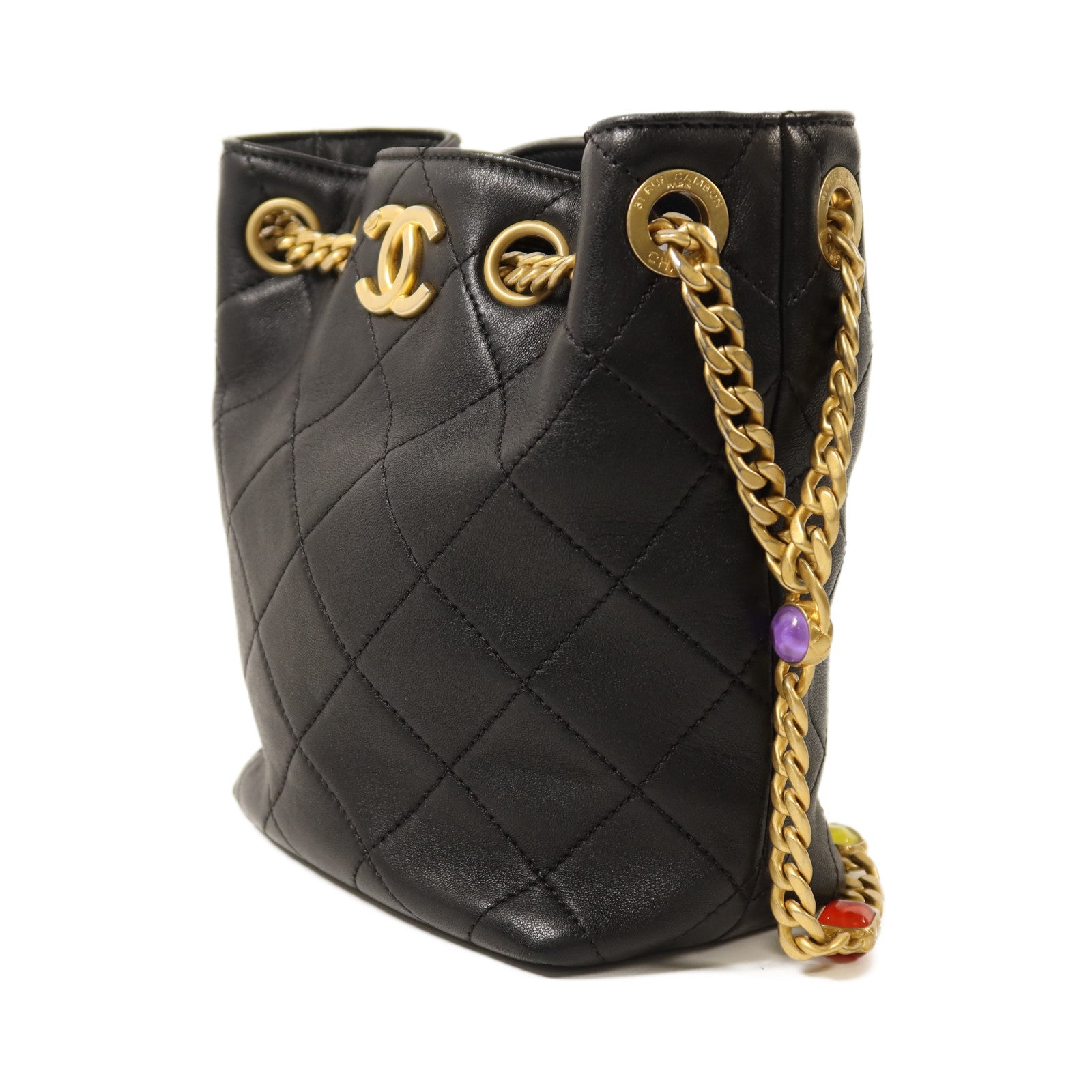CHANEL 【激減優惠】牛皮皮革Chain Shoulder金扣鏈帶肩背袋