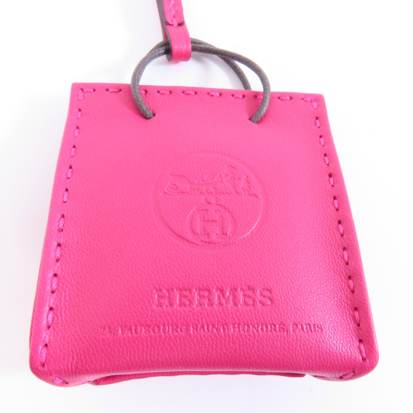 HERMES Milo皮革/Swift皮革Orange Bag Charm掛飾Rose Mexico墨西哥玫瑰色
