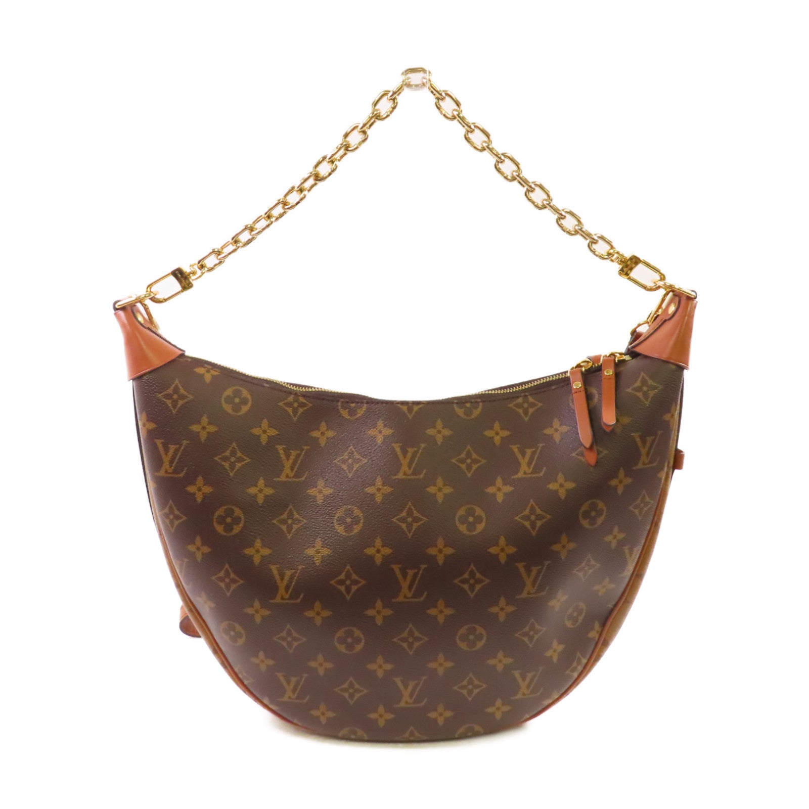LOUIS VUITTON Monogram Reverse Loop Hobo 2Way Shoulder Bag金扣手挽肩背兩用袋啡色