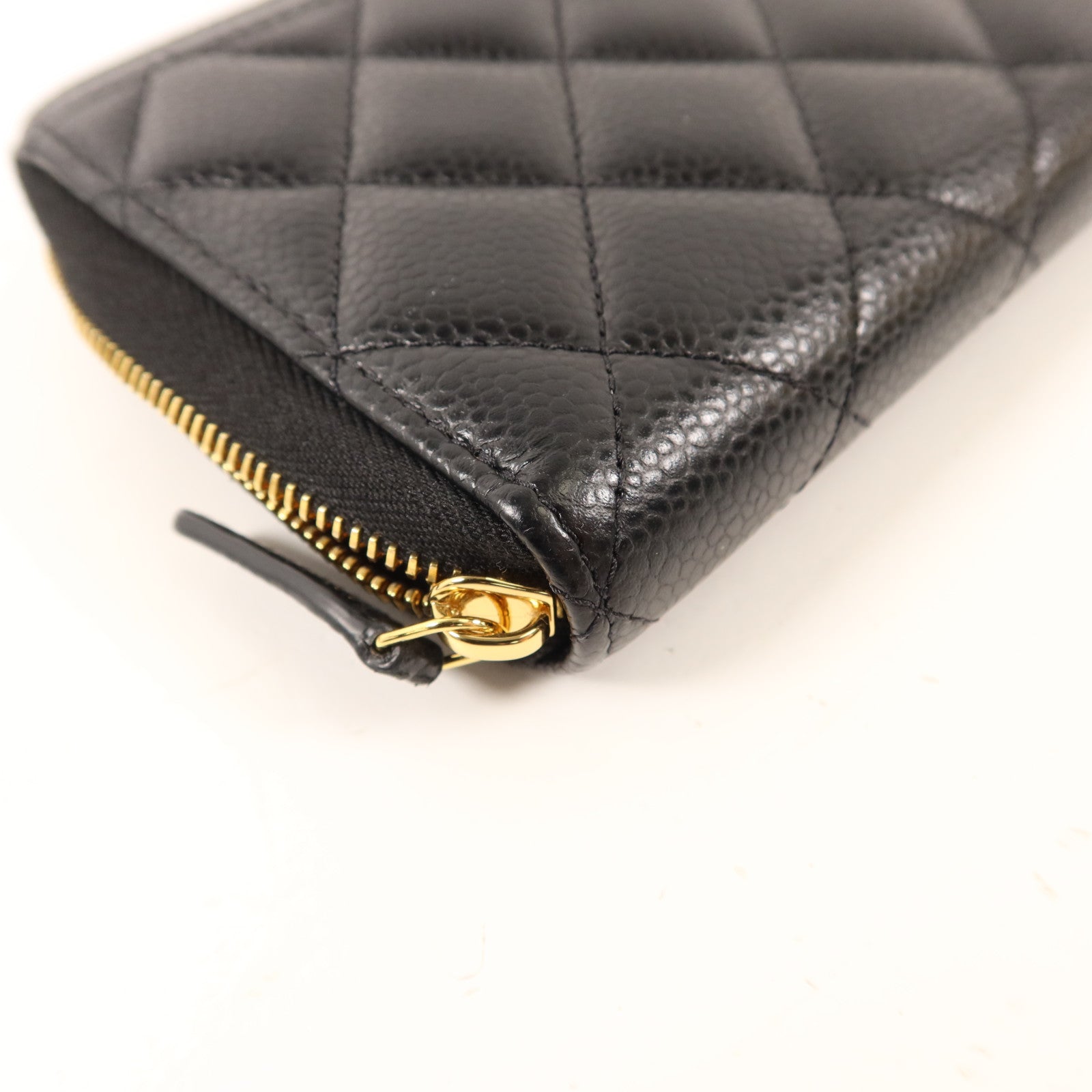 CHANEL 牛皮皮革Long Zipper Wallet金扣長錢包