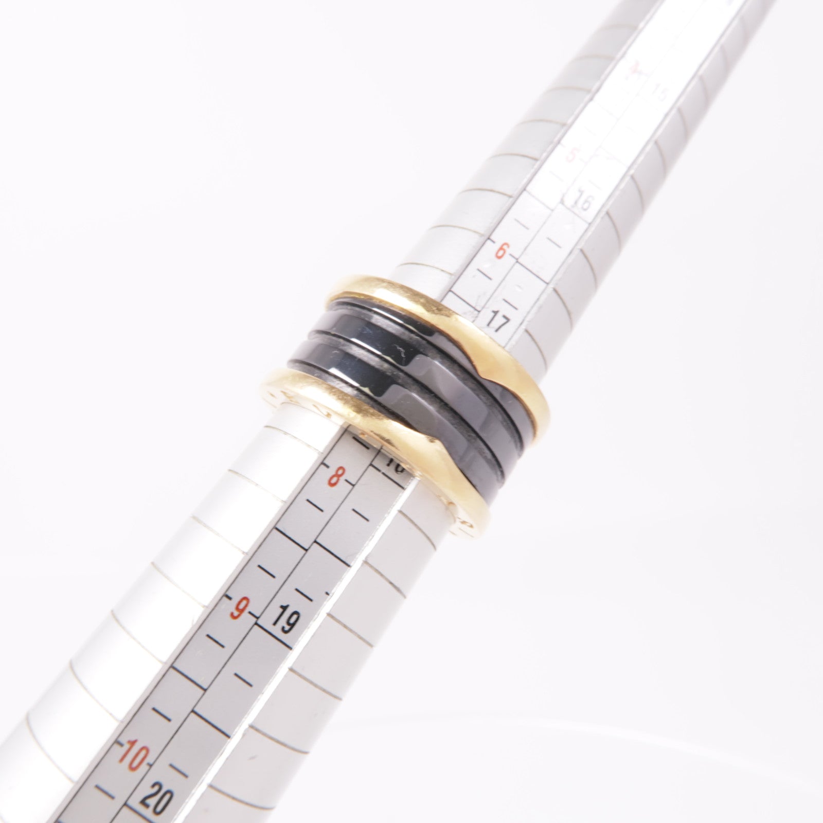 BVLGARI 18K玫瑰金/陶瓷B-zero1 Ring戒指US#7
