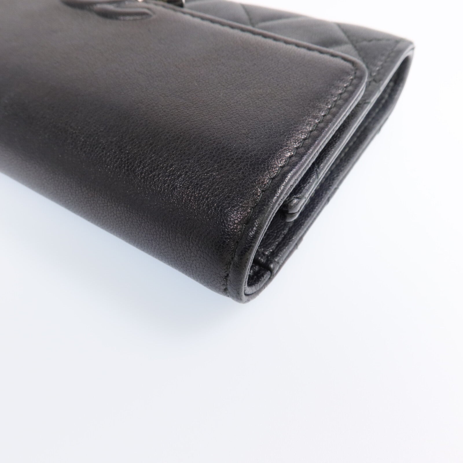 CHANEL 牛皮皮革Wallet銀扣長錢包