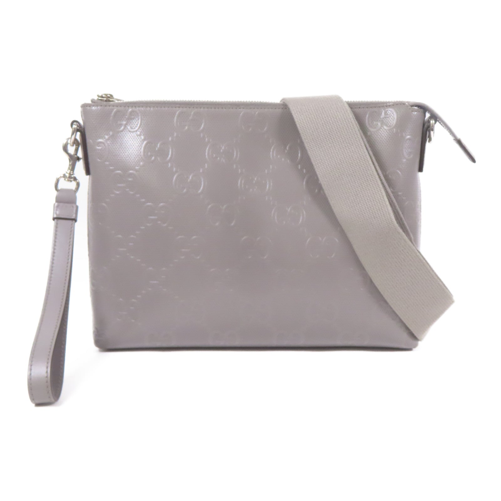 GUCCI 皮革Shoulder Bag銀扣肩背袋