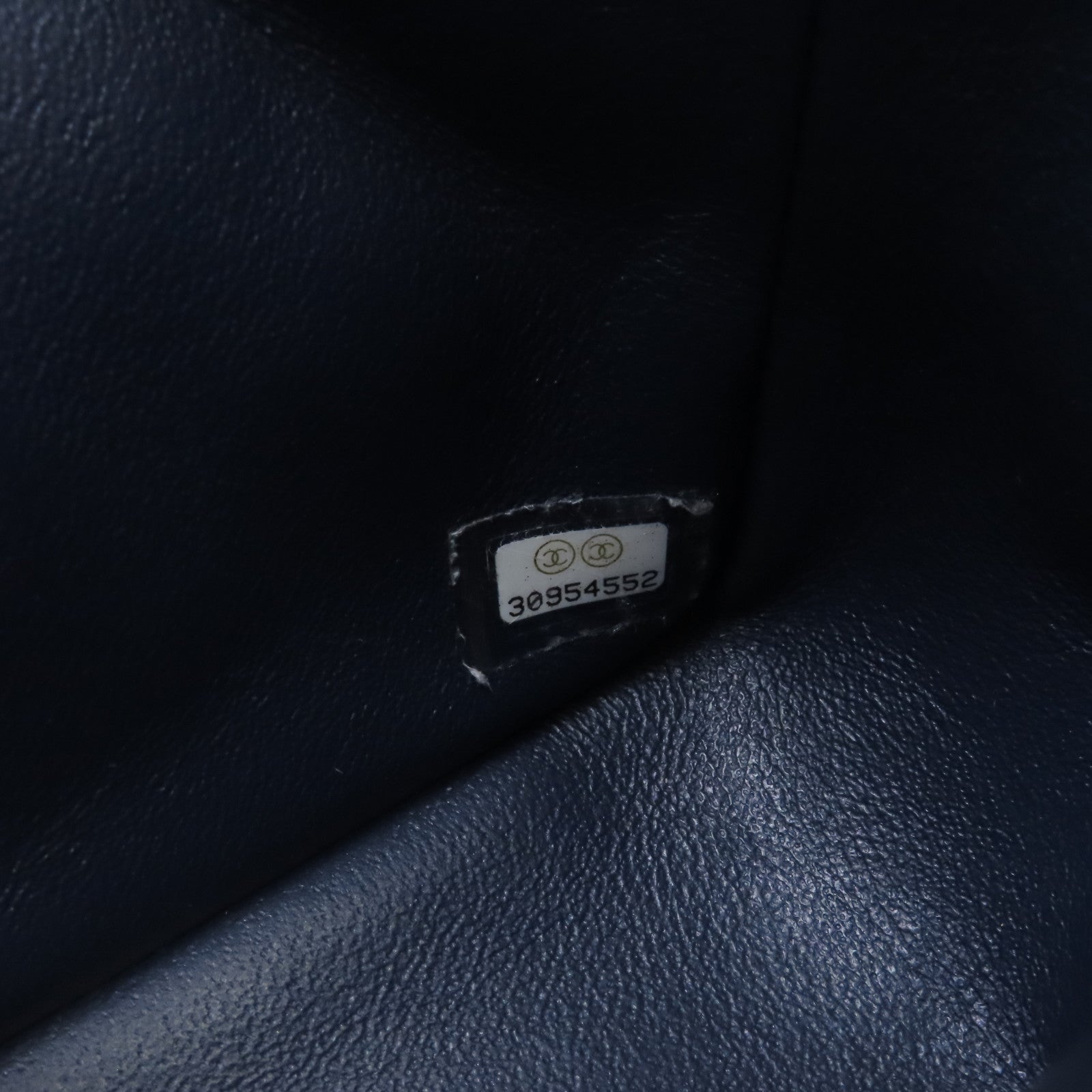 CHANEL 菱格羊皮皮革Chain Shoulder Bag金扣鏈帶肩背袋深藍色