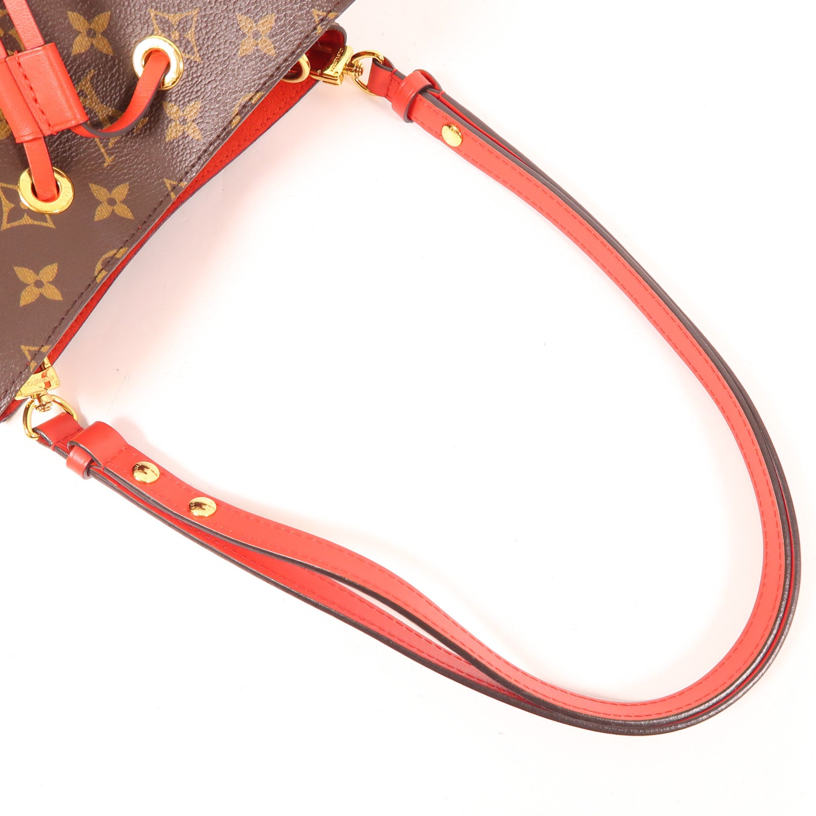 LOUIS VUITTON Monogram Neo Noe Bucket Bag金扣肩背袋Coquelicot/紅色