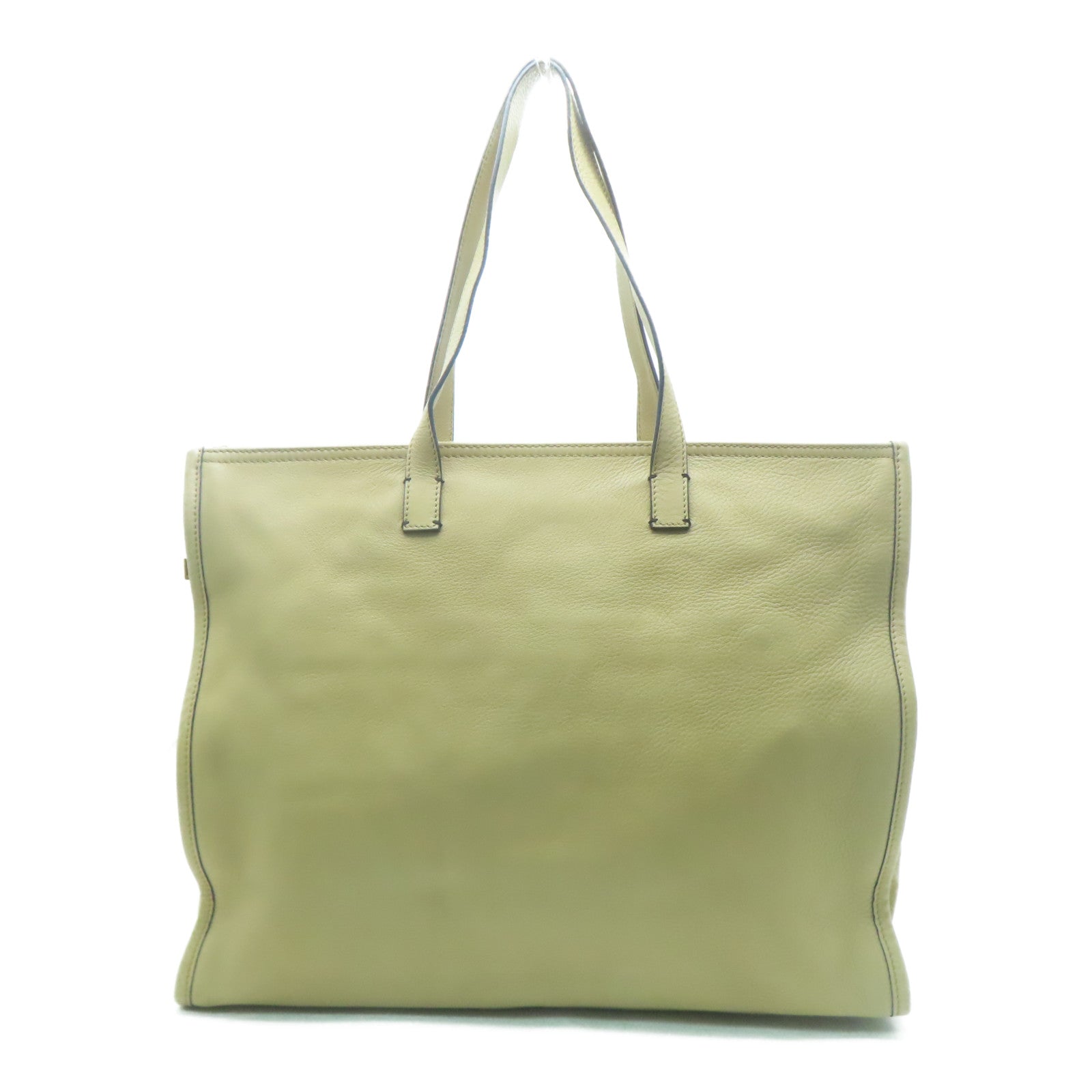 FENDI 【激減優惠】牛皮皮革Tote Bag金扣手挽袋淺啡色