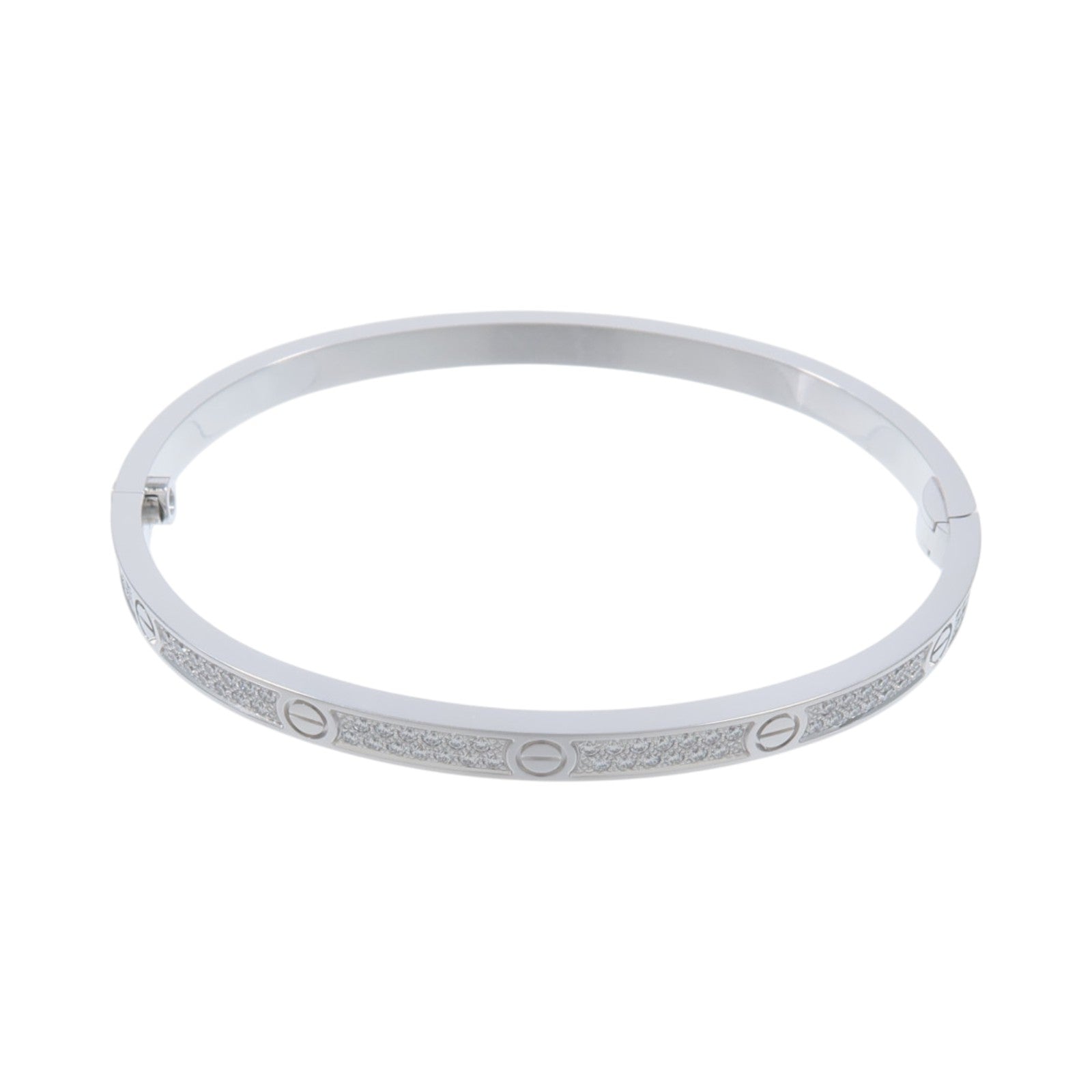 CARTIER 18K白金Love Blaceret SM Full Diamond手鐲