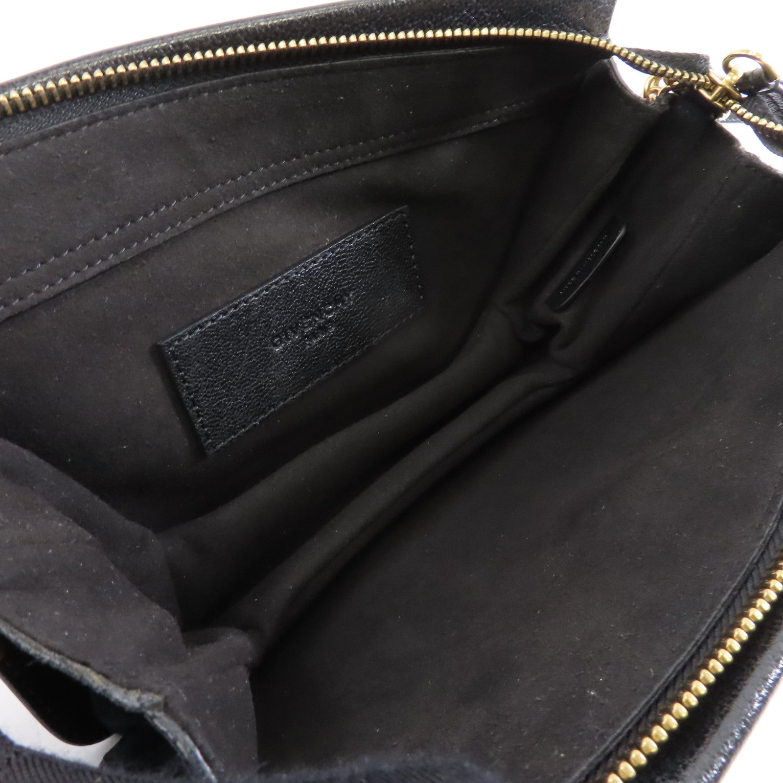 GIVENCHY 牛皮皮革2 Way Shoulder金扣手挽肩背兩用袋黑色