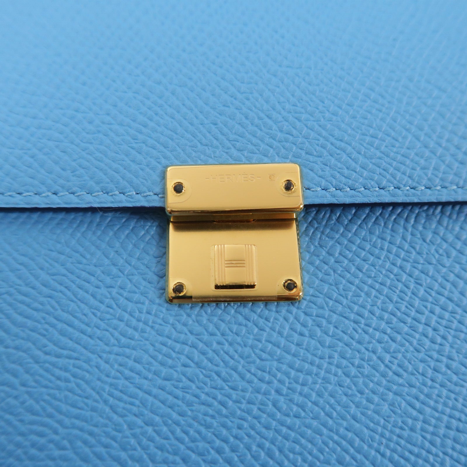 HERMES Epsom皮革Clic 16肩背袋Celeste