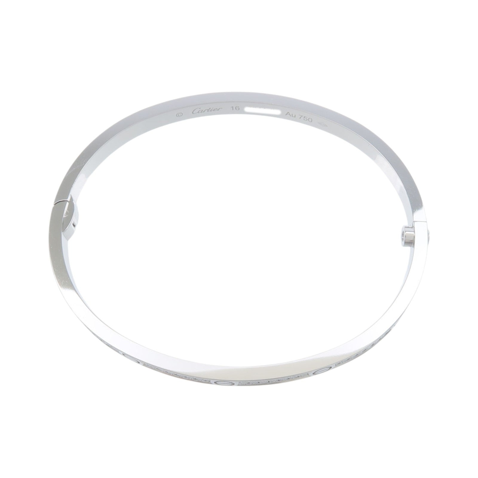 CARTIER 18K白金Love Blaceret SM Full Diamond手鐲