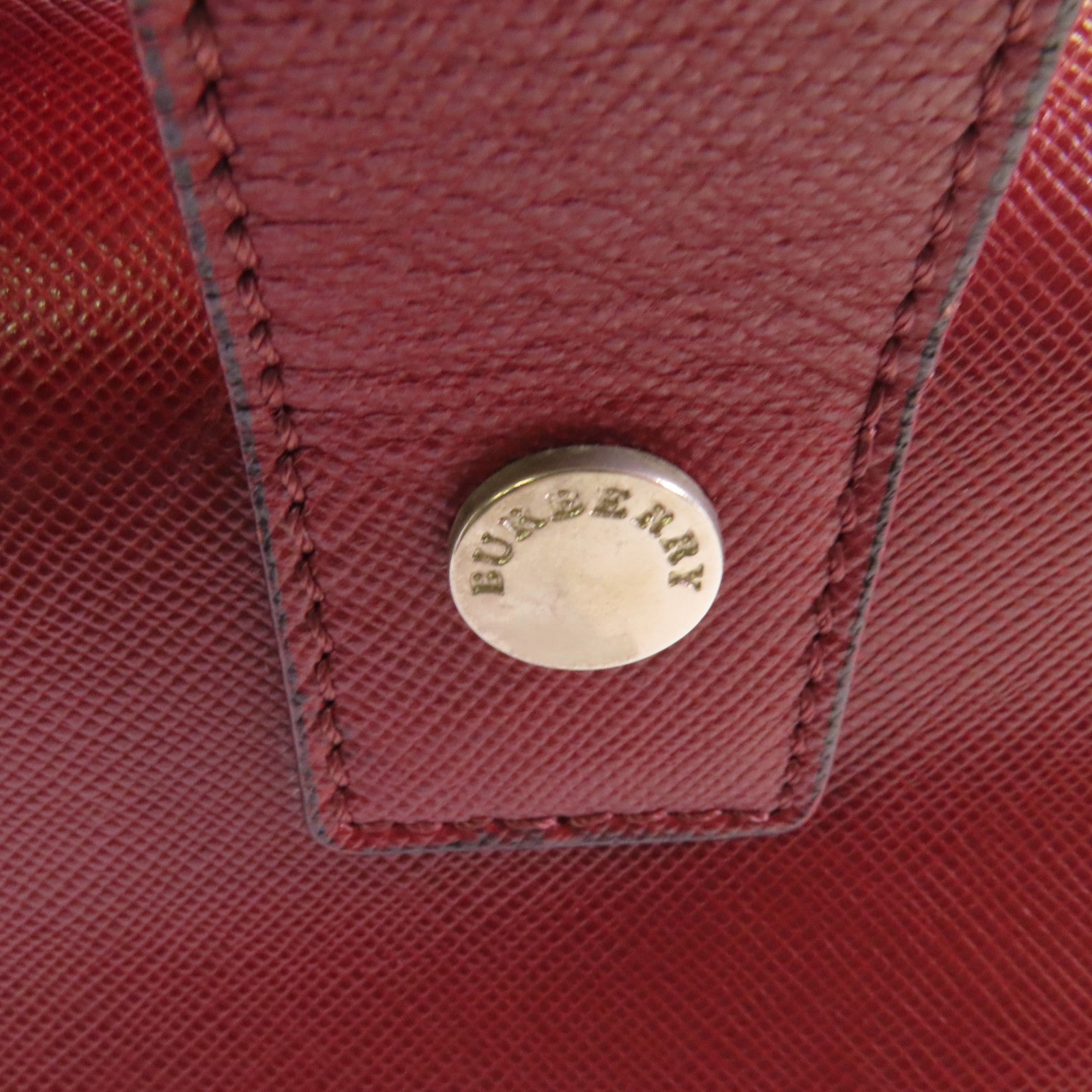 BURBERRY 牛皮皮革Boston Bag銀扣手挽袋