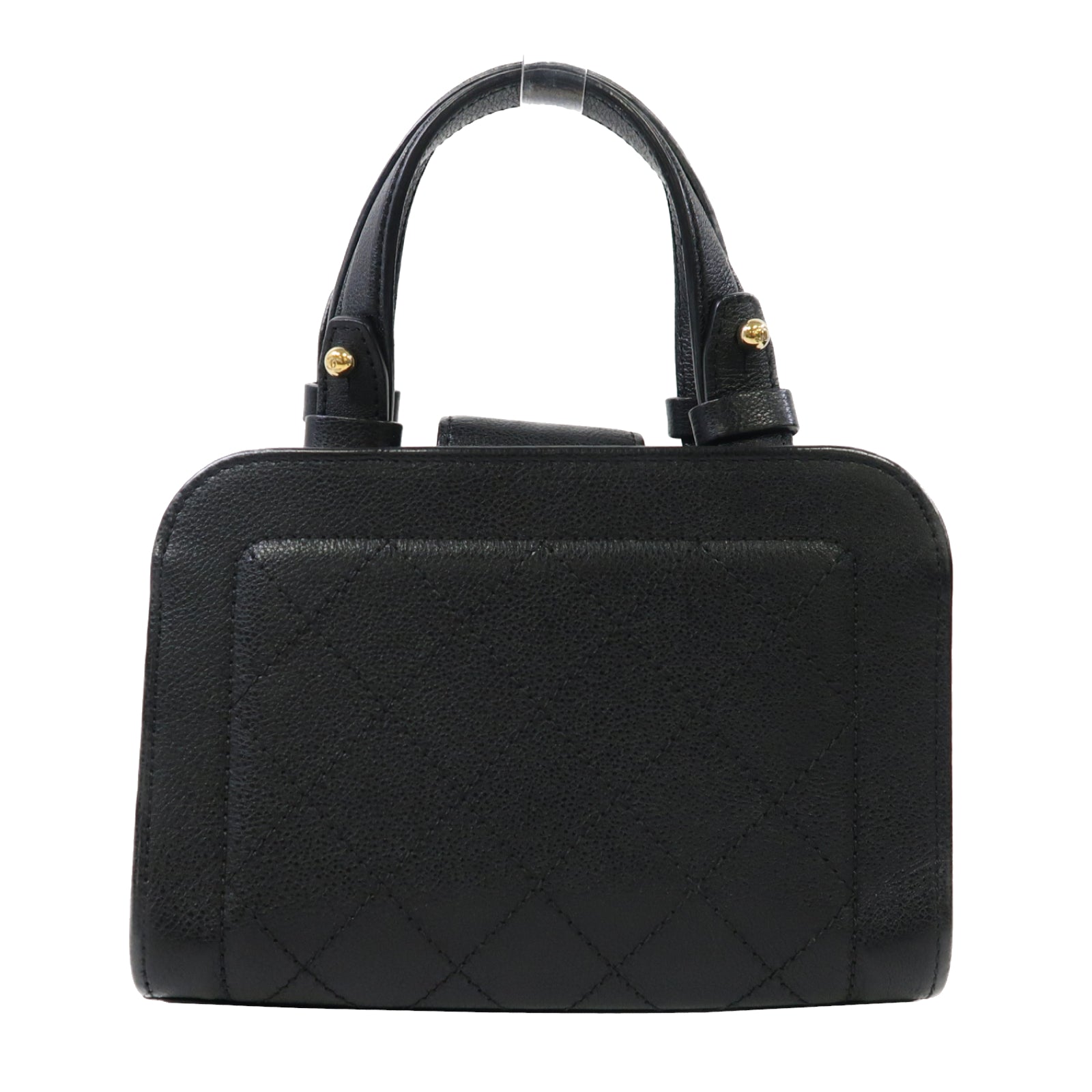CHANEL 【激減優惠】菱格牛皮皮革Mini Cruise金扣手挽肩背兩用袋黑色