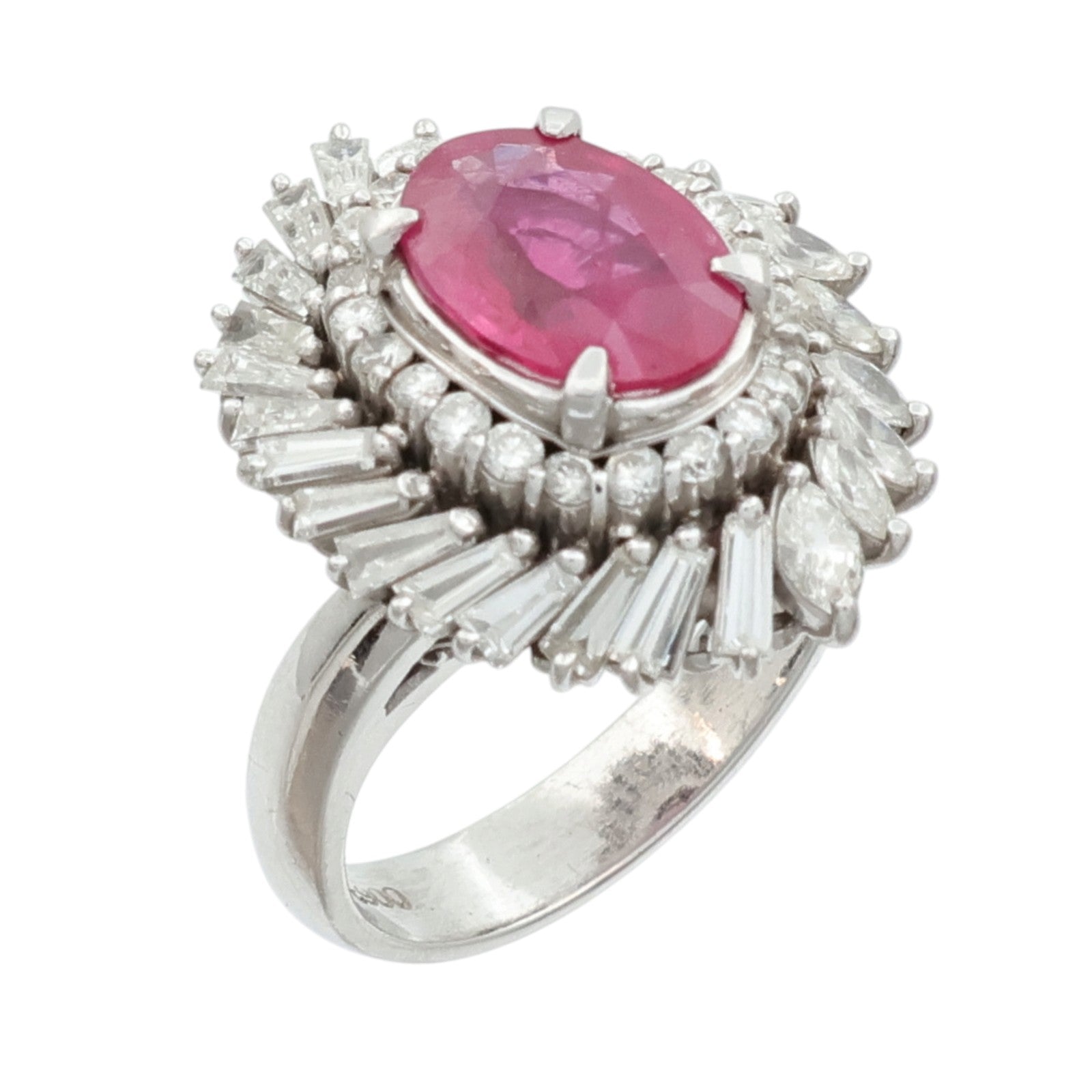 JEWELRY PT900鉑金/紅寶石Ruby鑽石戒指