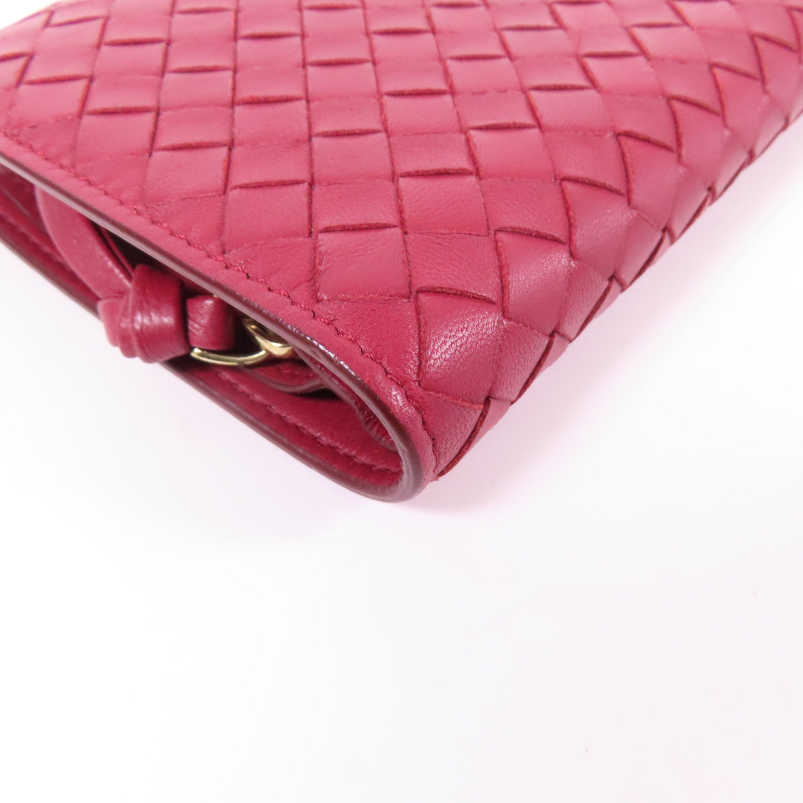 BOTTEGA VENETA 織紋皮革Long Wallet金扣長錢包