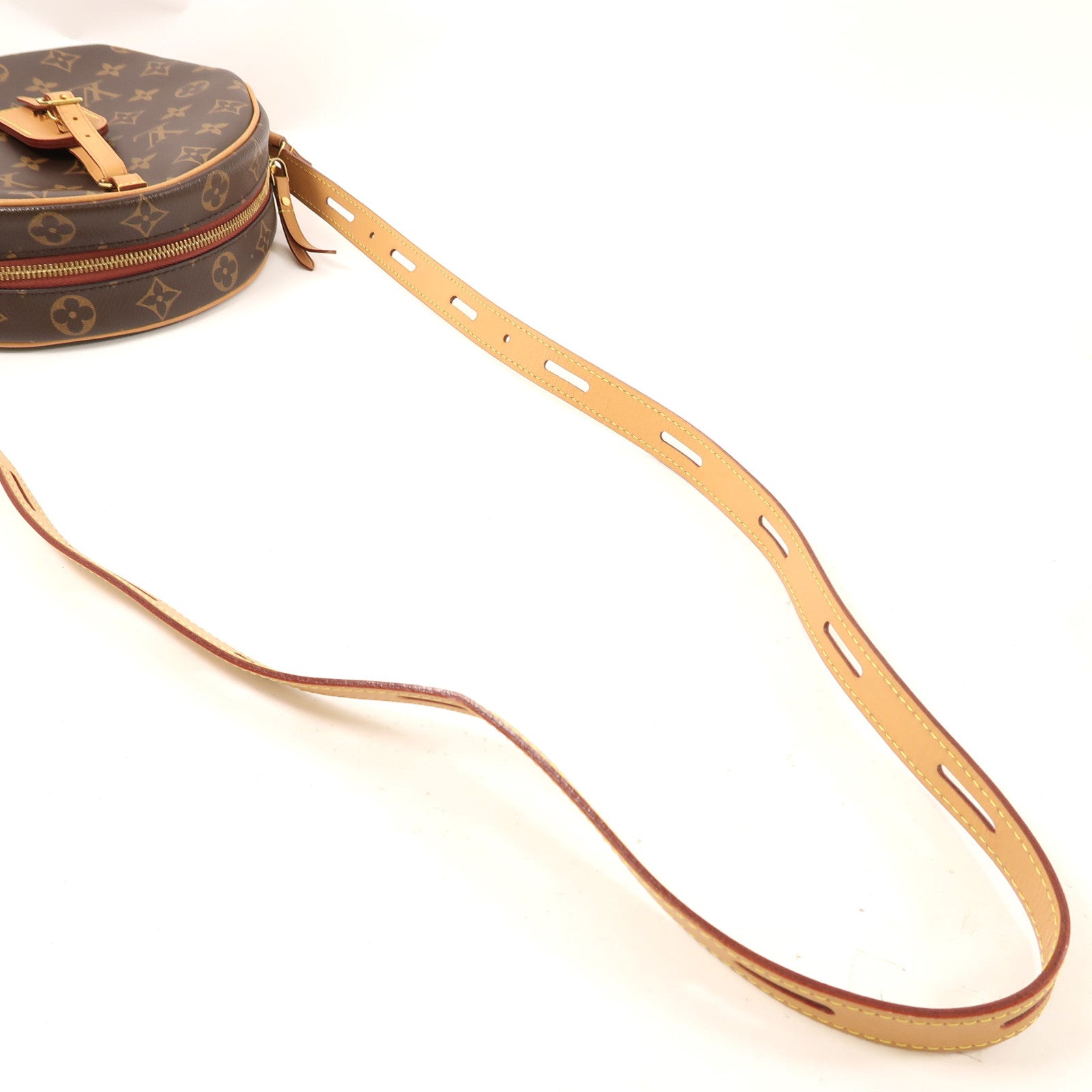 LOUIS VUITTON Monogram Boite Chapeau Souple金扣肩背袋棕色