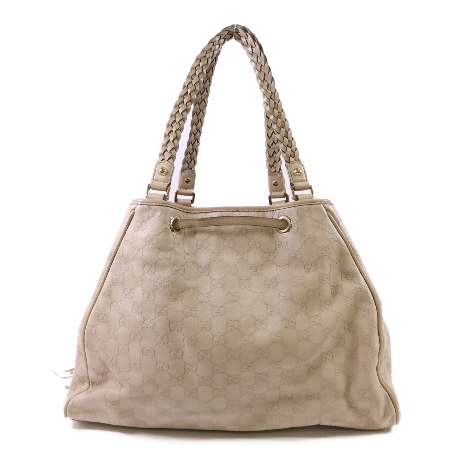 GUCCI 牛皮皮革Guccissima Braided Peggy Tote銀扣肩背袋