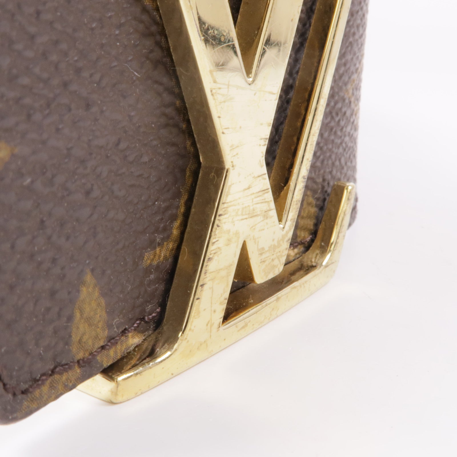 LOUIS VUITTON Monogram Belt 85cm金扣皮帶