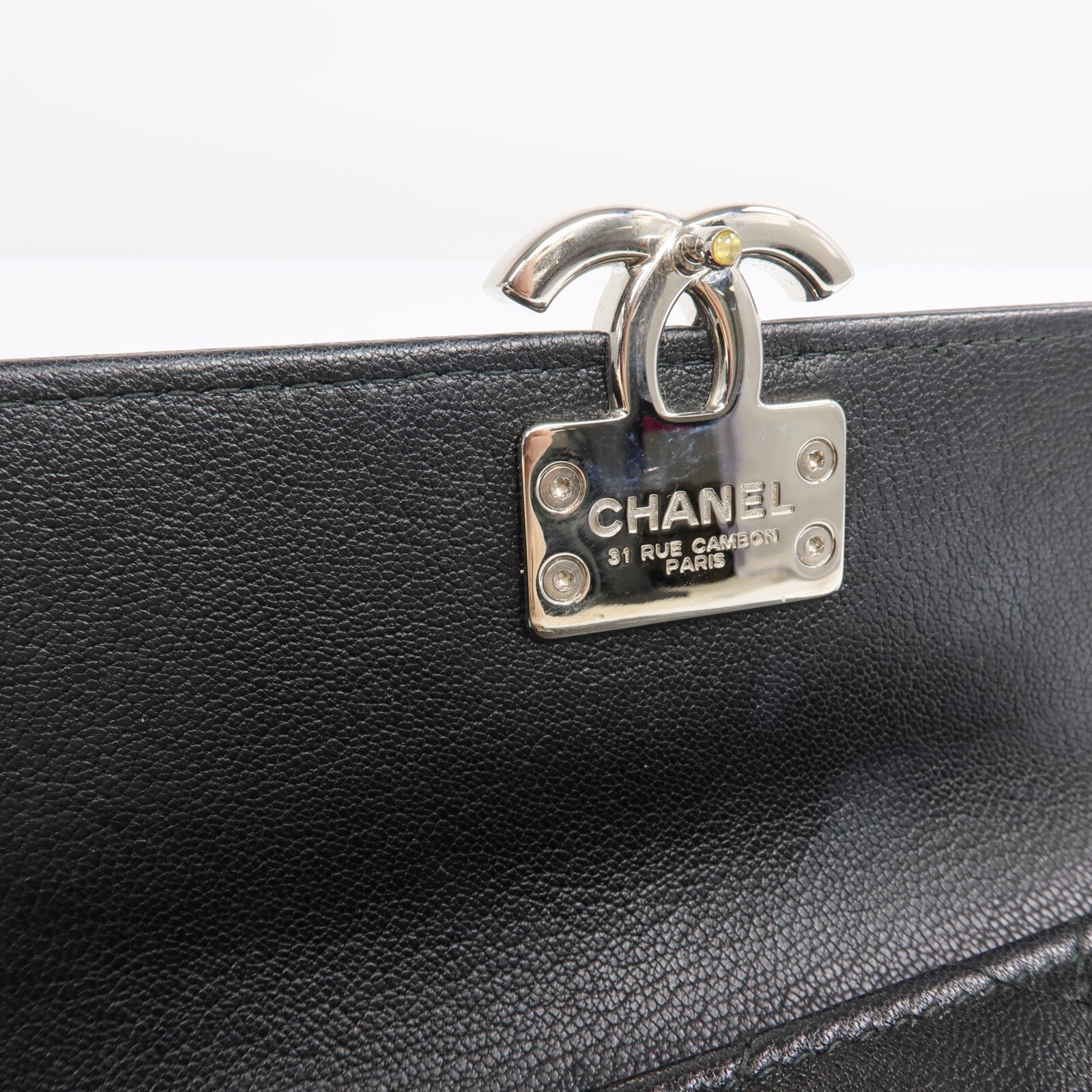 CHANEL 牛皮皮革Wallet銀扣長錢包