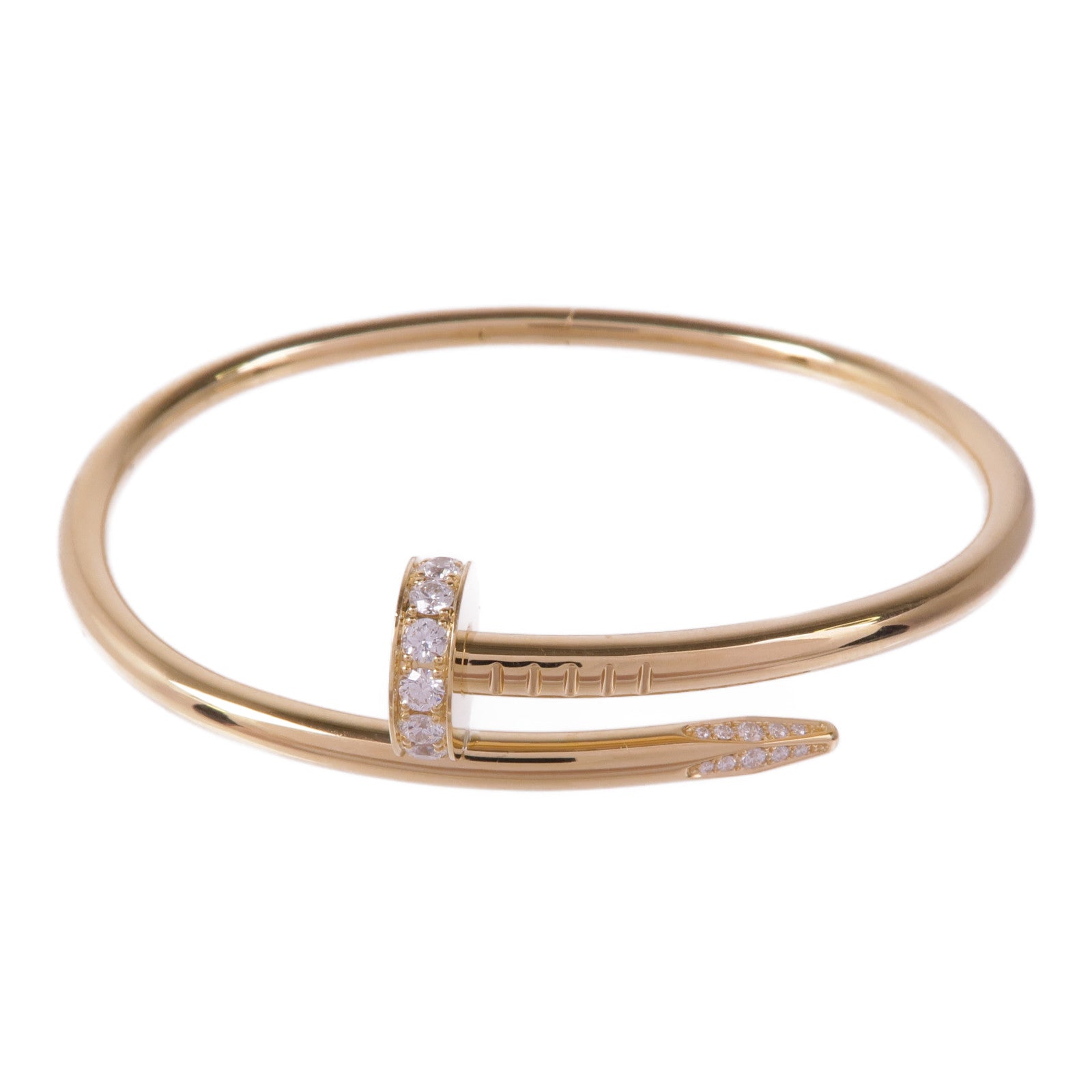 CARTIER 18K黃金Juste Un Clou鑽石手鐲Cartier#17