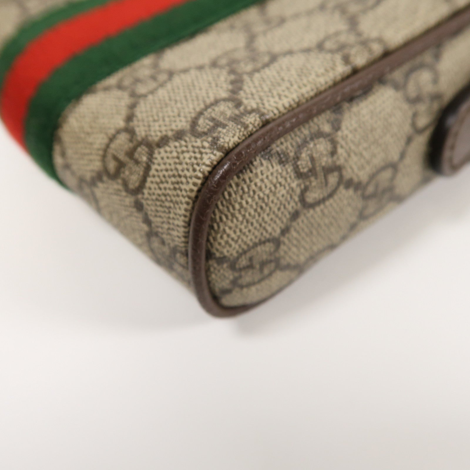 GUCCI 塗層帆布Ophidia GG金扣肩背袋棕色
