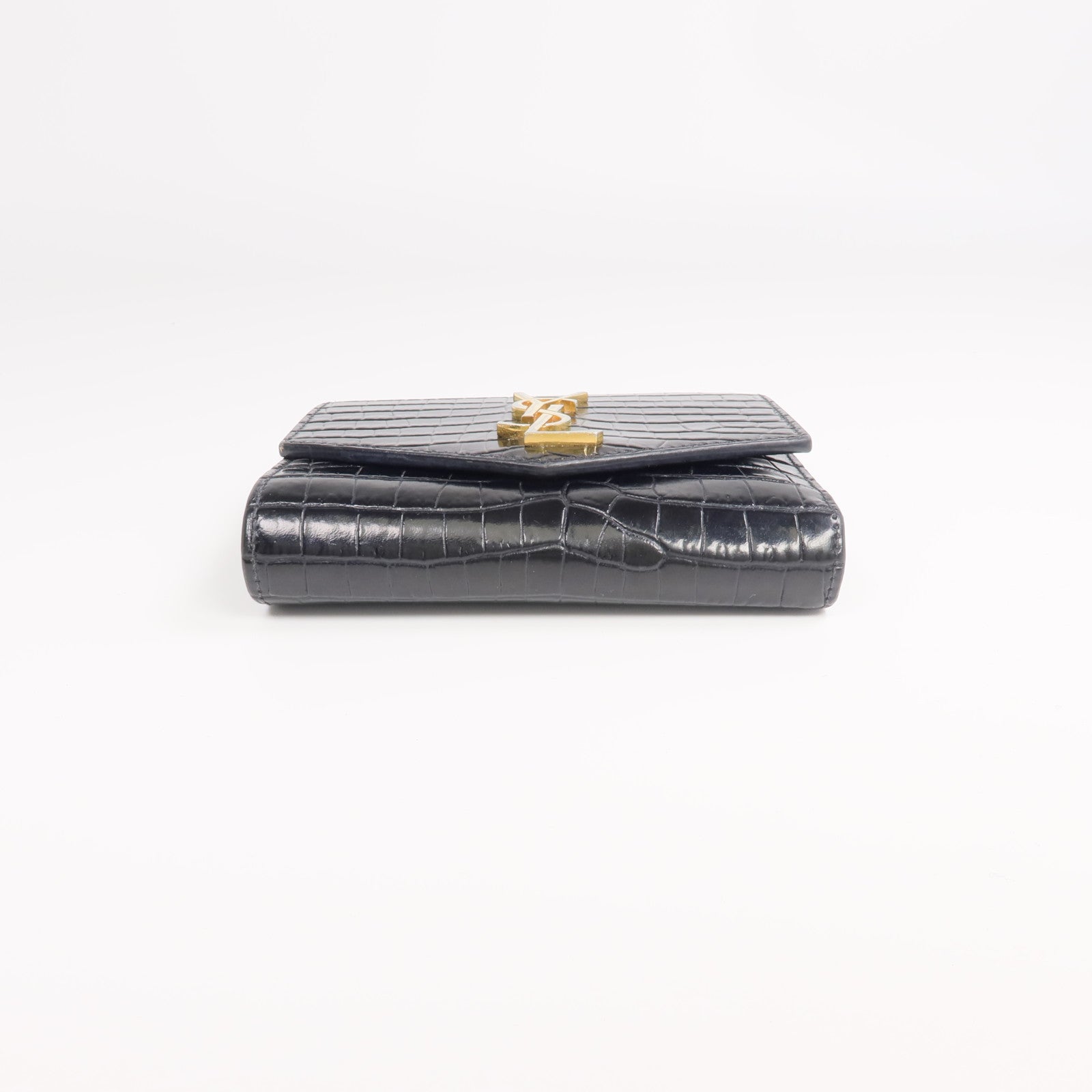 YVES SAINT LAURENT 牛皮皮革Uptown Compact Wallet金扣錢包