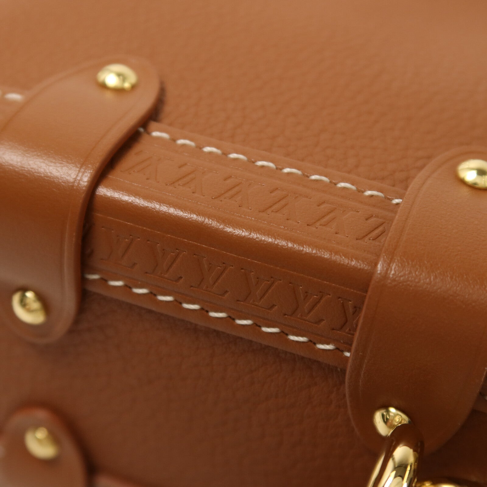 LOUIS VUITTON 牛皮皮革Side Trunk PM金扣手挽肩背兩用袋