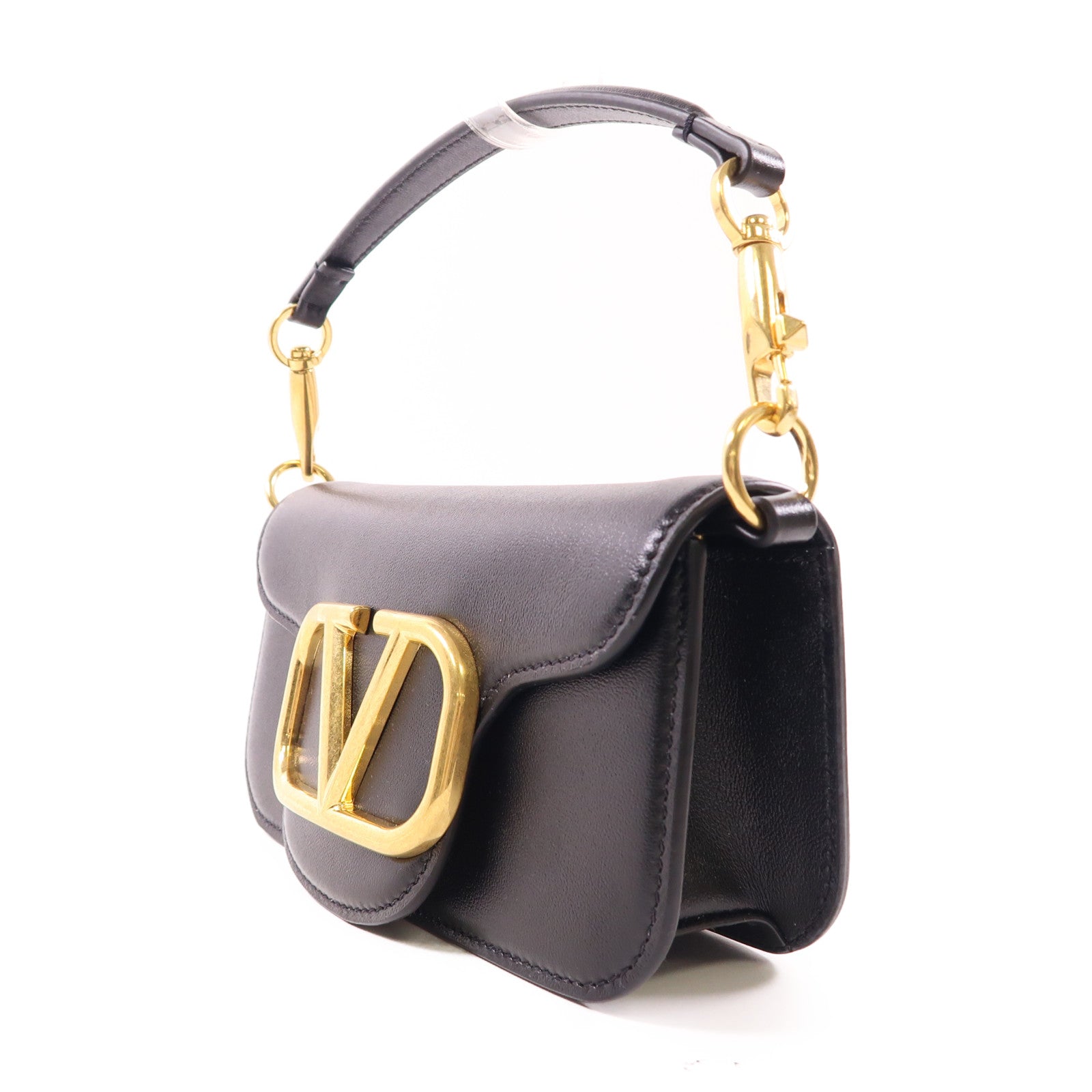 Valentino 牛皮皮革Loco Logo Plaque Small Shoulder Bag金扣手挽肩背兩用袋