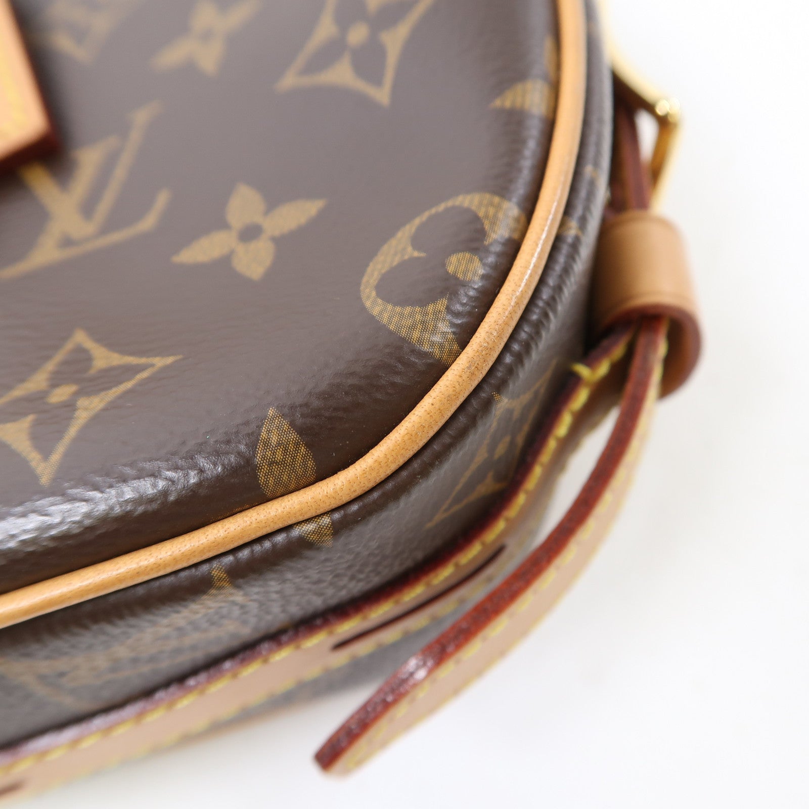 LOUIS VUITTON Monogram Boite Chapeau Souple金扣肩背袋棕色