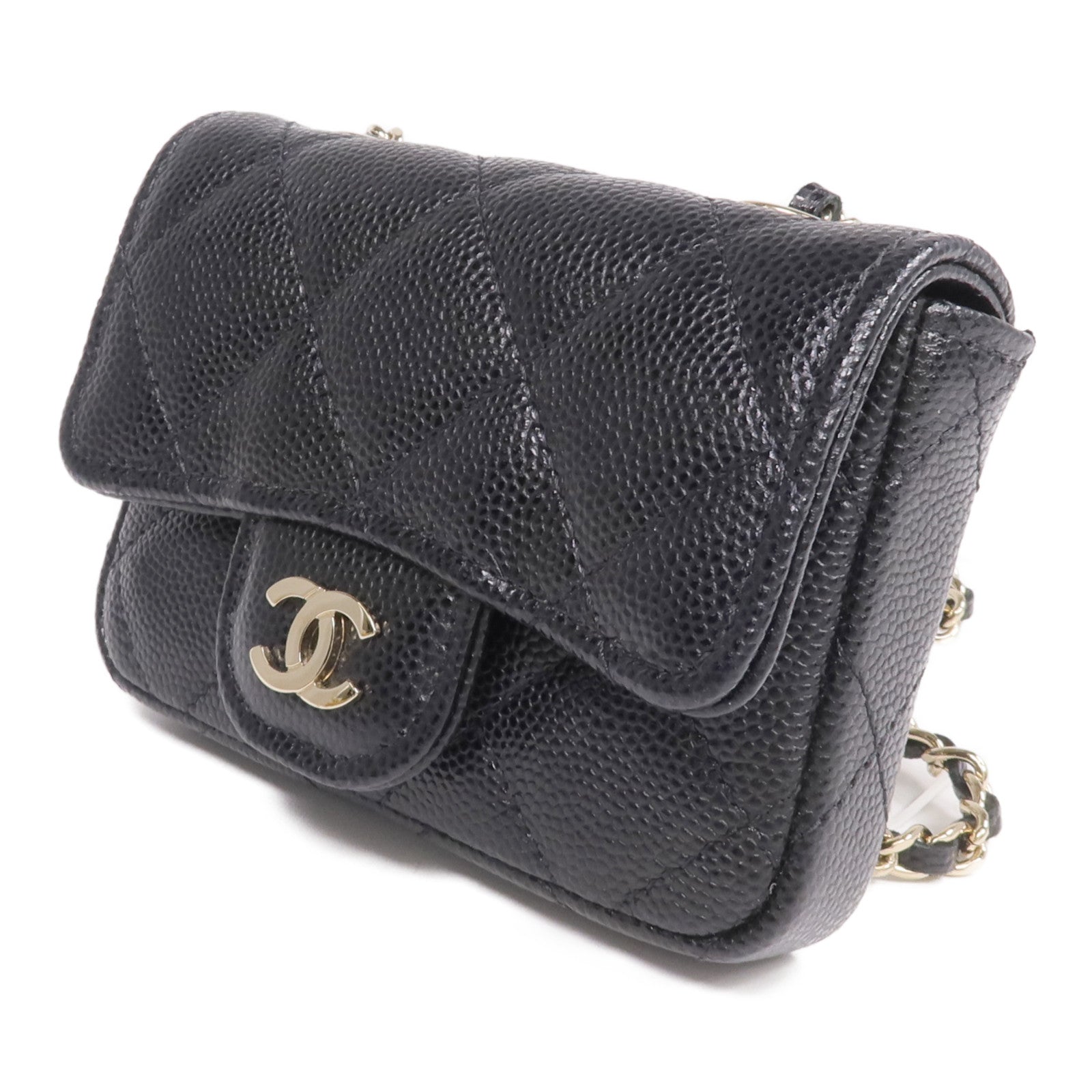 CHANEL 牛皮皮革Belt Bag金扣腰包